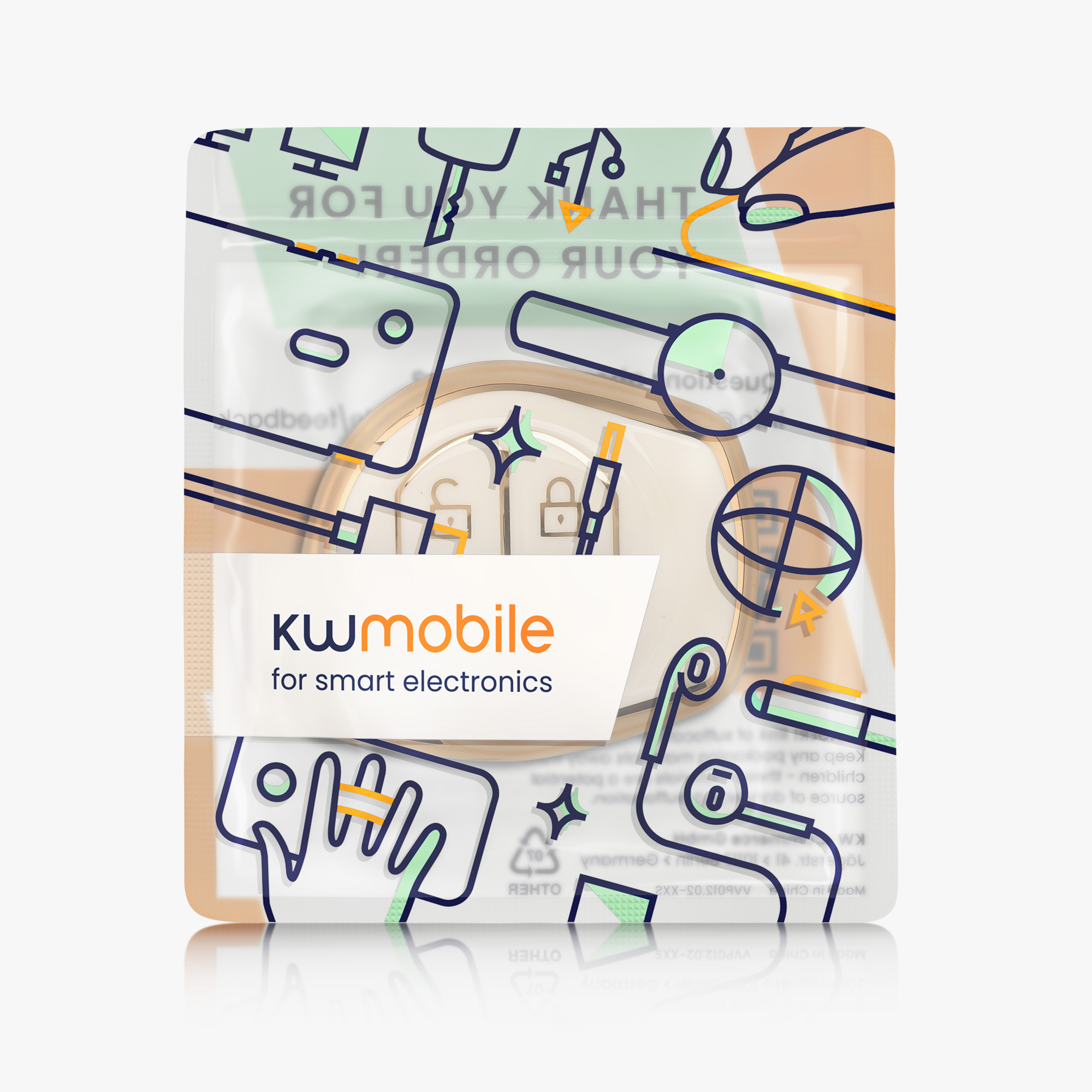 Pouzdro na klíč od auta Suzuki 2 Button Car Key kwmobile - bílá / zlatá