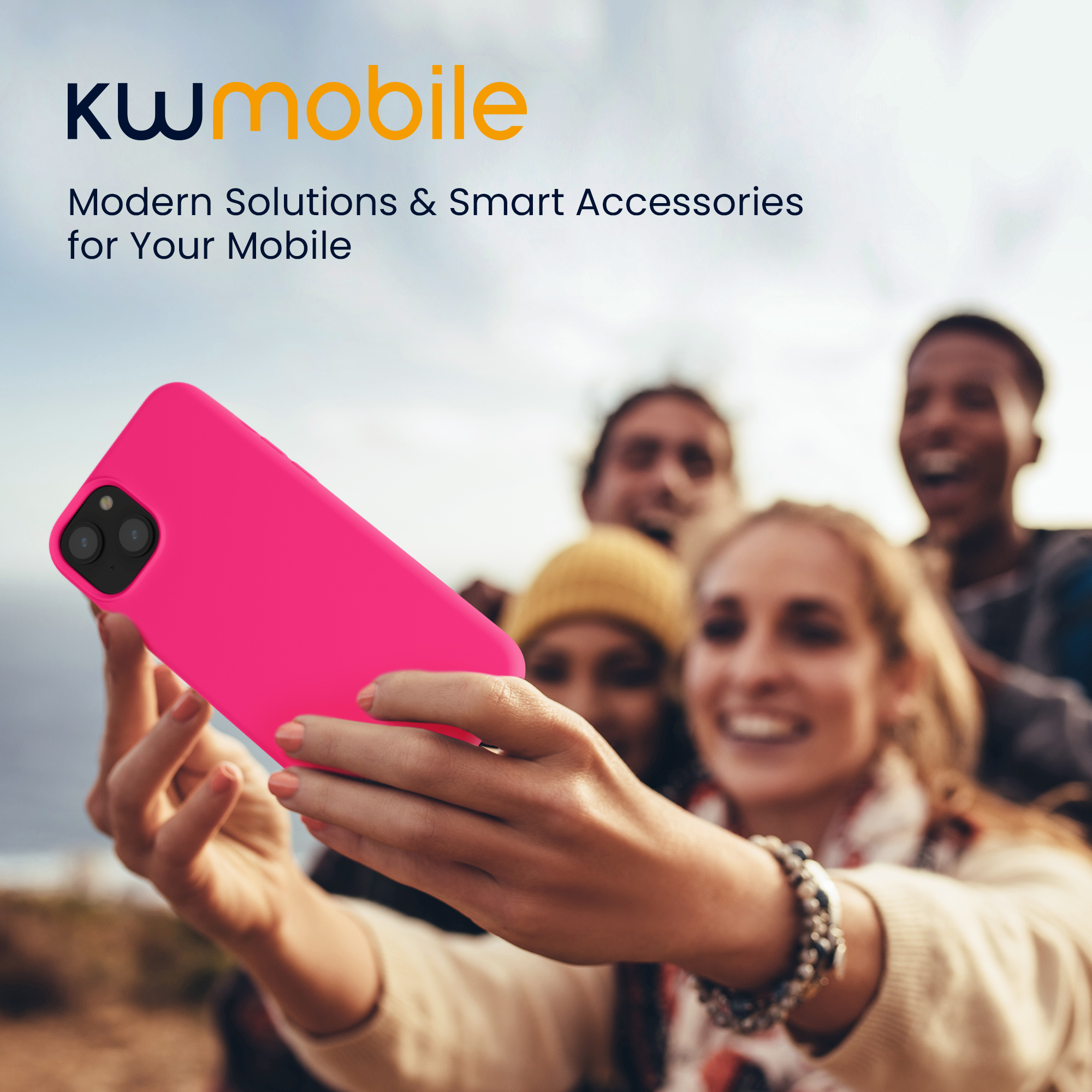 Kryt kwmobile TPU silikonový iPhone 15 Plus neonově růžová