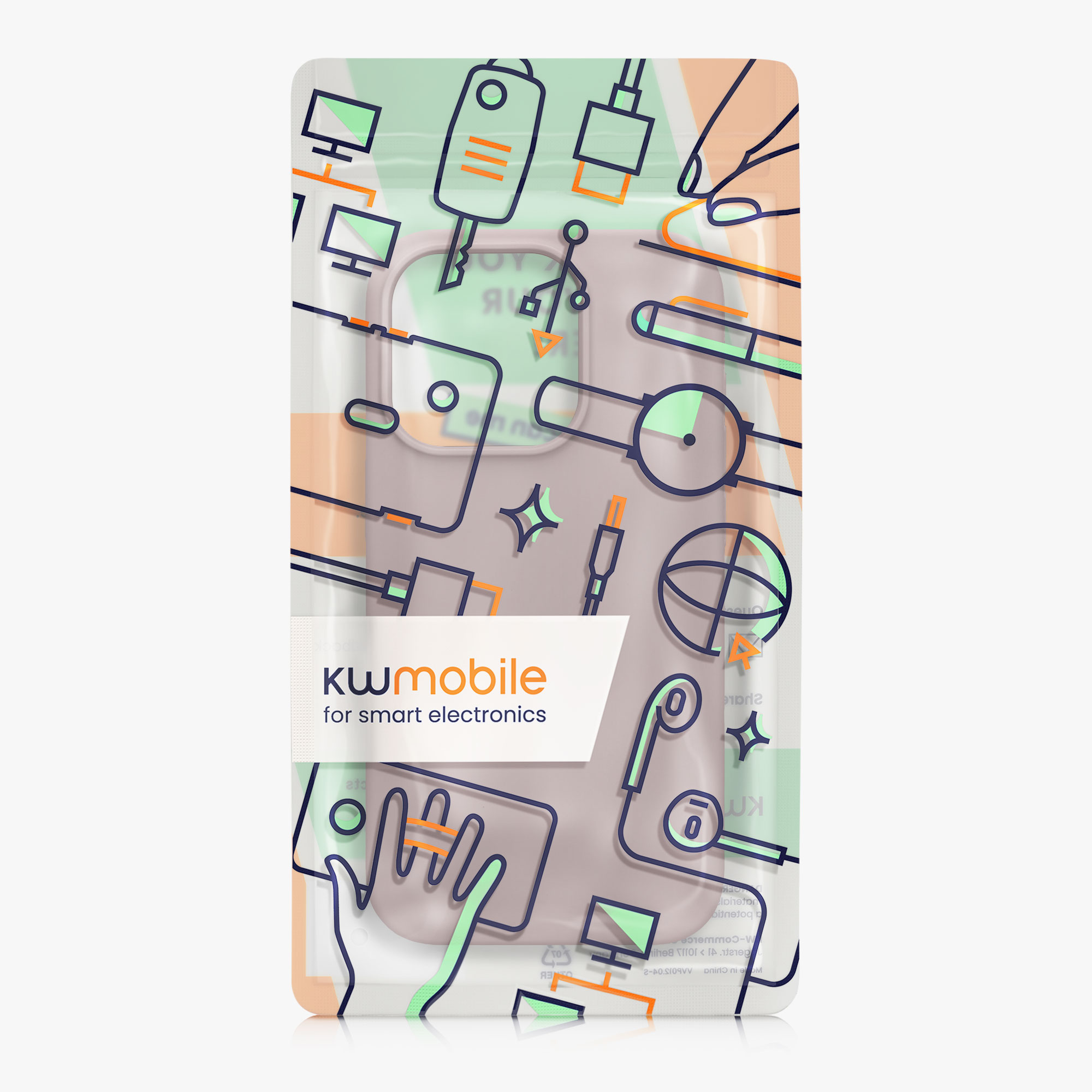 Kryt kwmobile TPU silikonový iPhone 15 Pro Nude Lilac