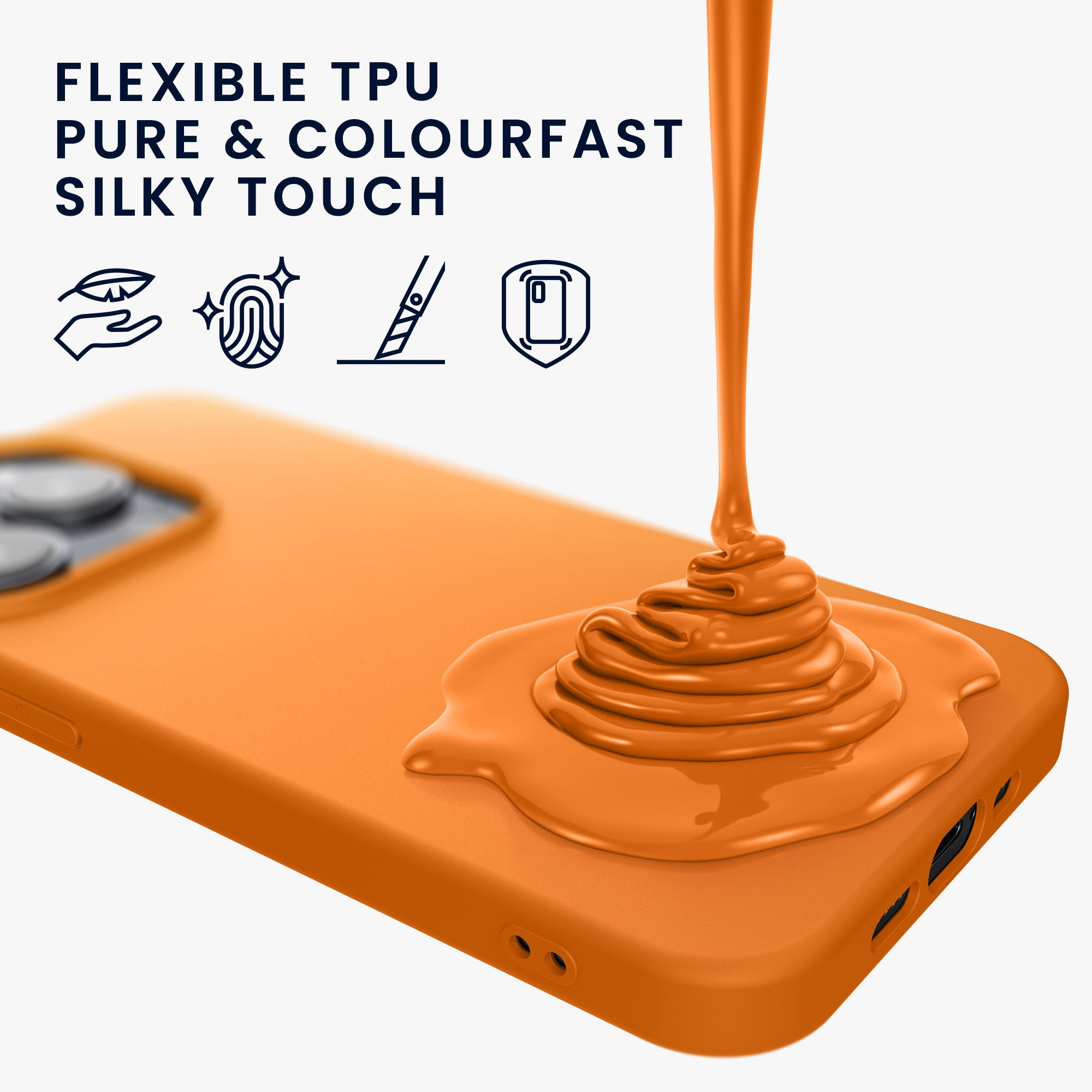 Kryt kwmobile slim soft-touch iPhone 15 oranžová
