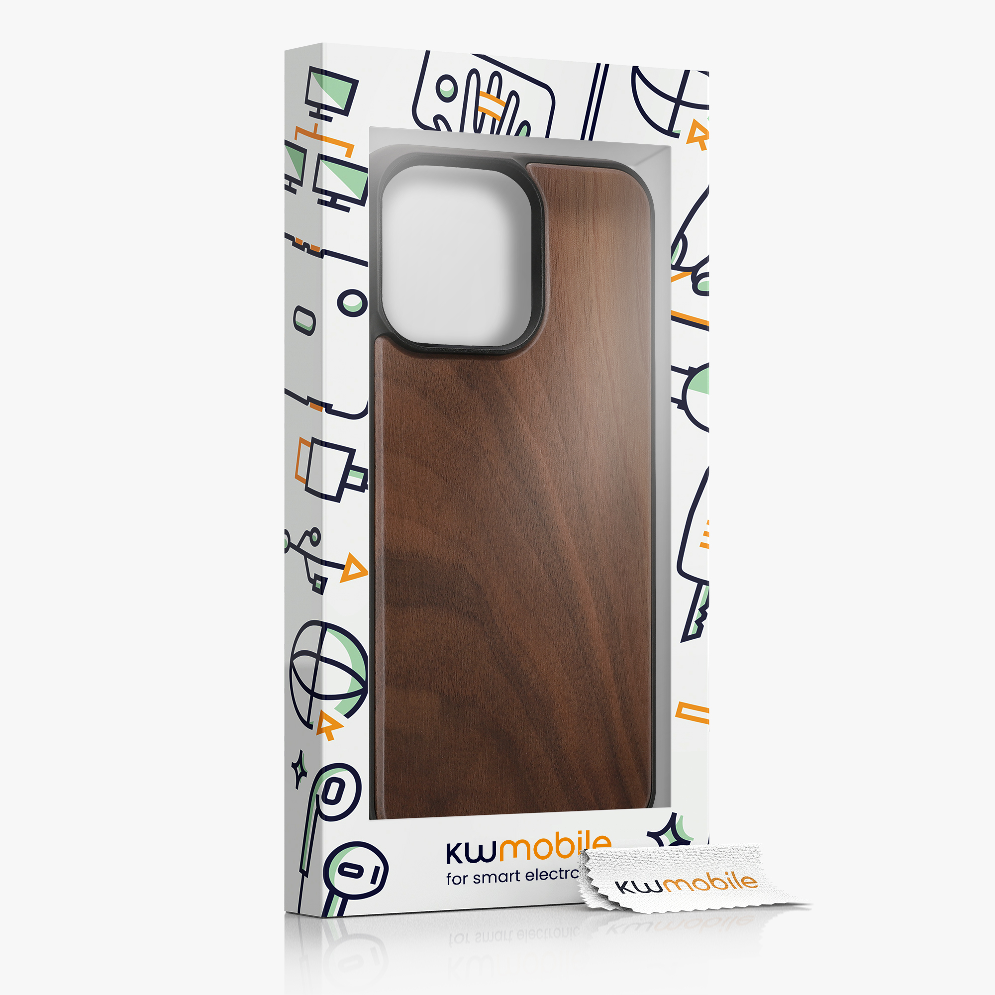 Dřevěný kryt kwmobile pro iPhone 15 Pro Max - tmavě hnědá