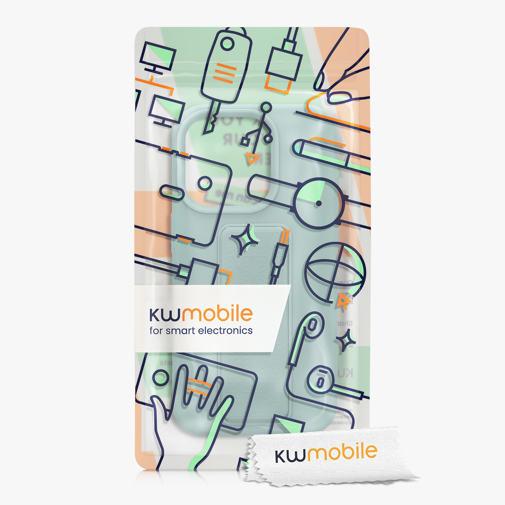 Silikonový kryt kwmobile pro iPhone 15 Pro - mátová