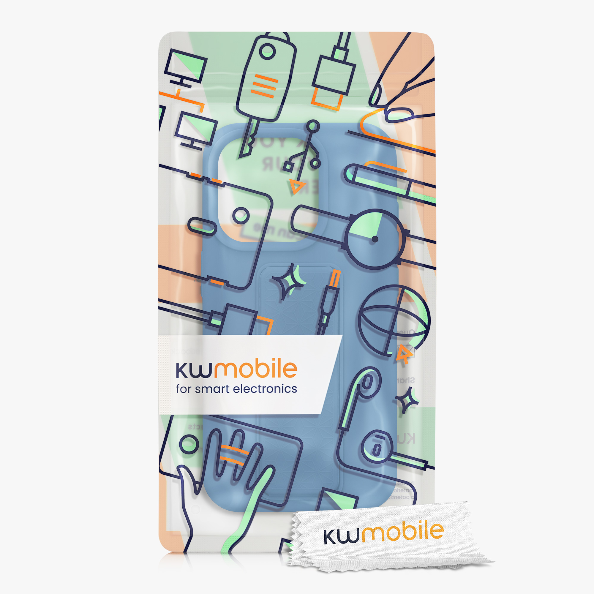 Silikonový kryt kwmobile pro iPhone 15 Pro - karibsky modrá