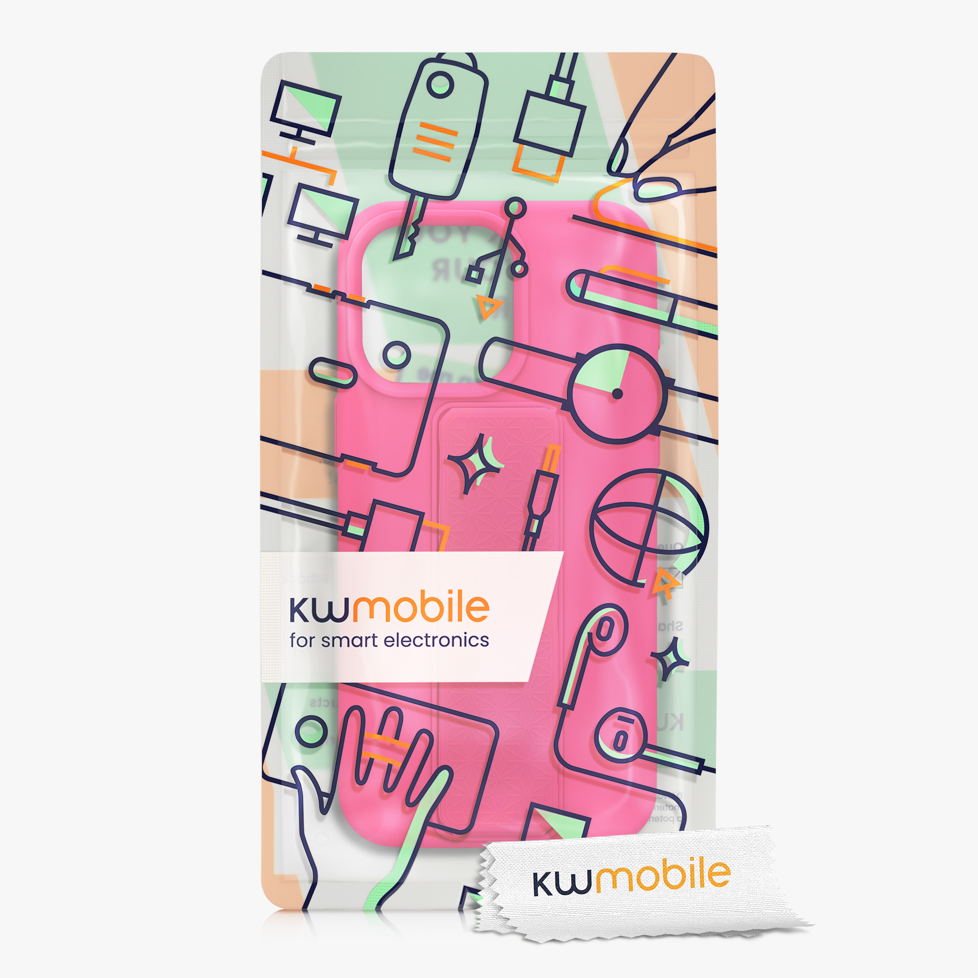 Silikonový kryt kwmobile pro iPhone 15 Pro Max - neonově růžová