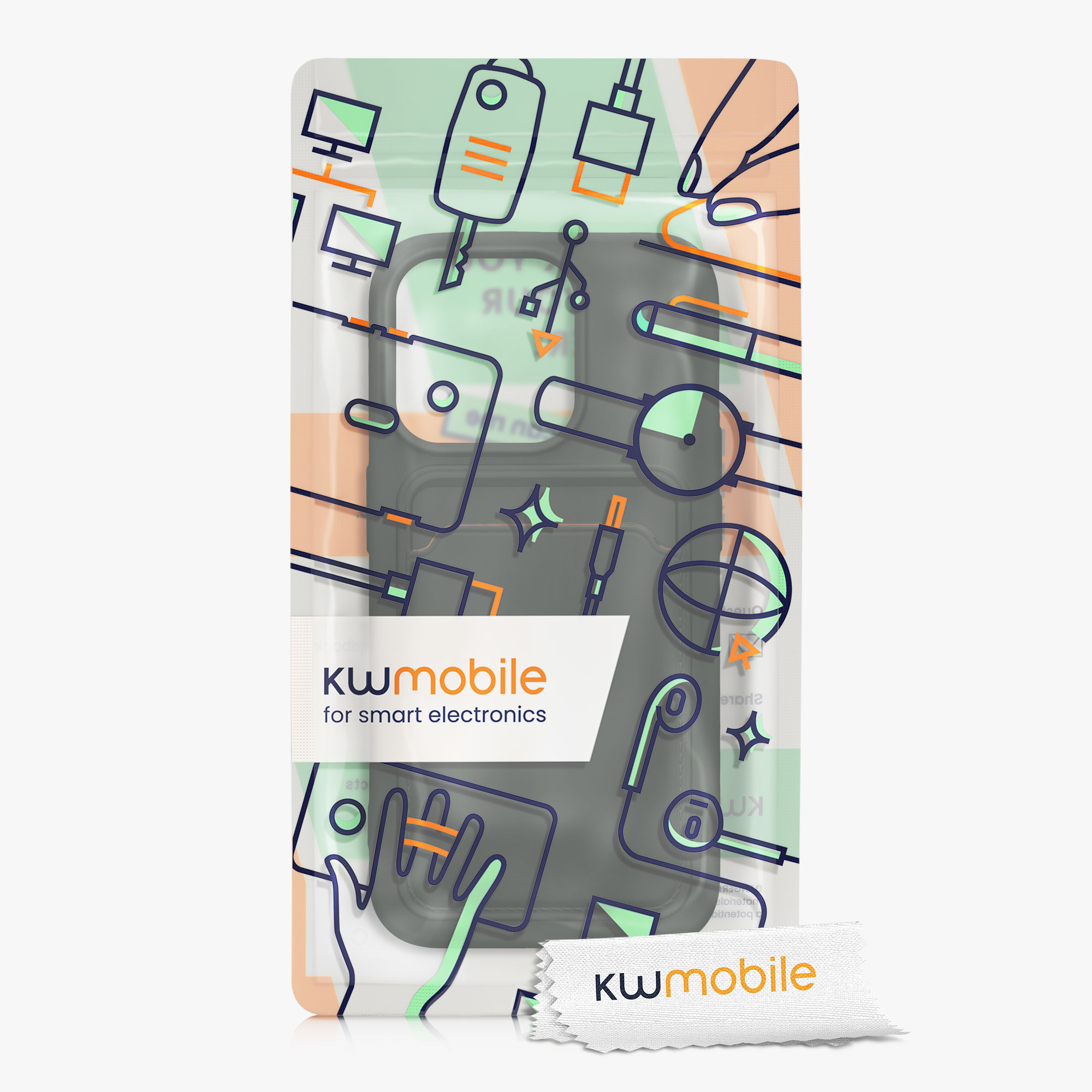 Kryt s přihrádkou na kartu kwmobile pro iPhone 15 Pro - tmavě zelená