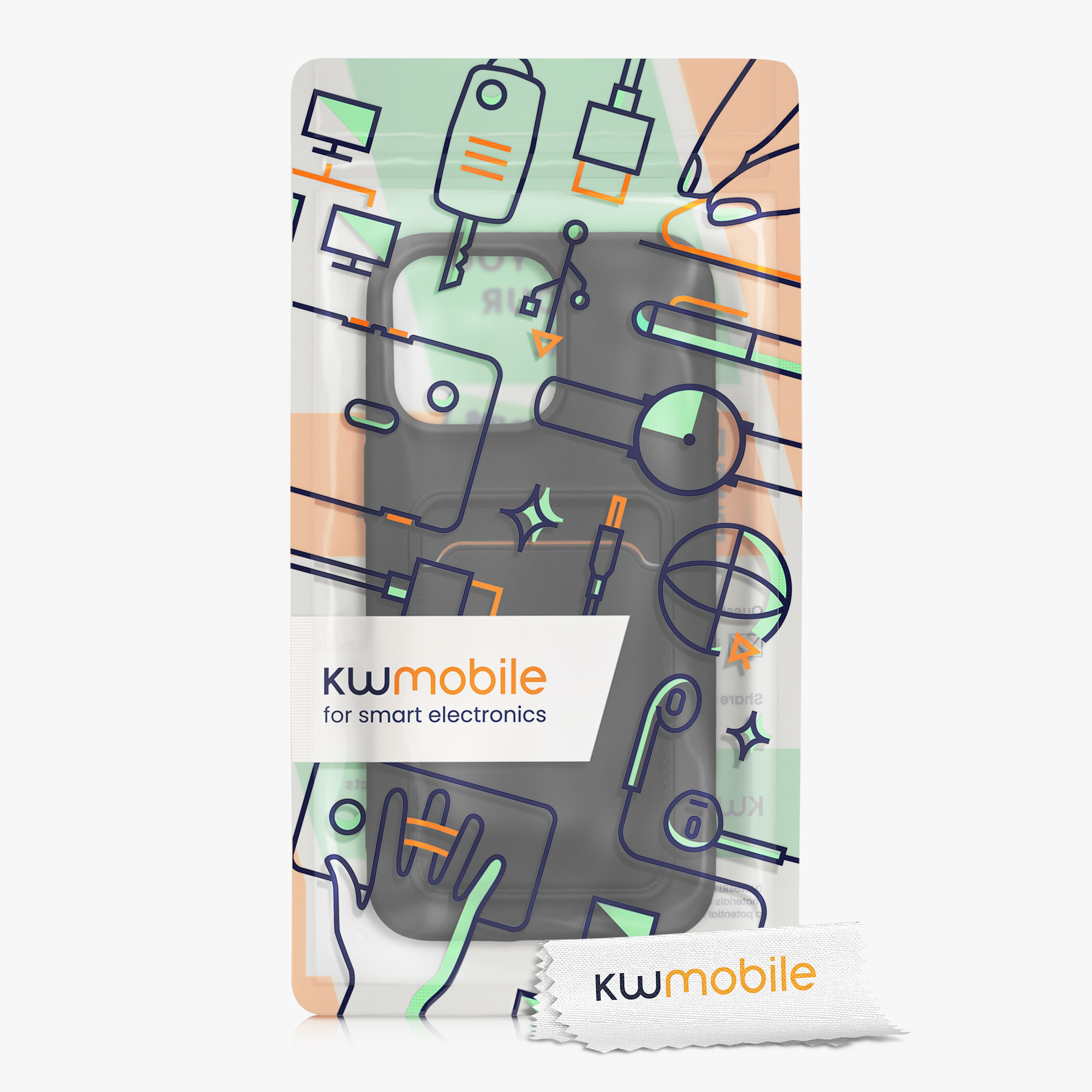 Kryt s přihrádkou na kartu kwmobile pro iPhone 15 Pro Max - černá