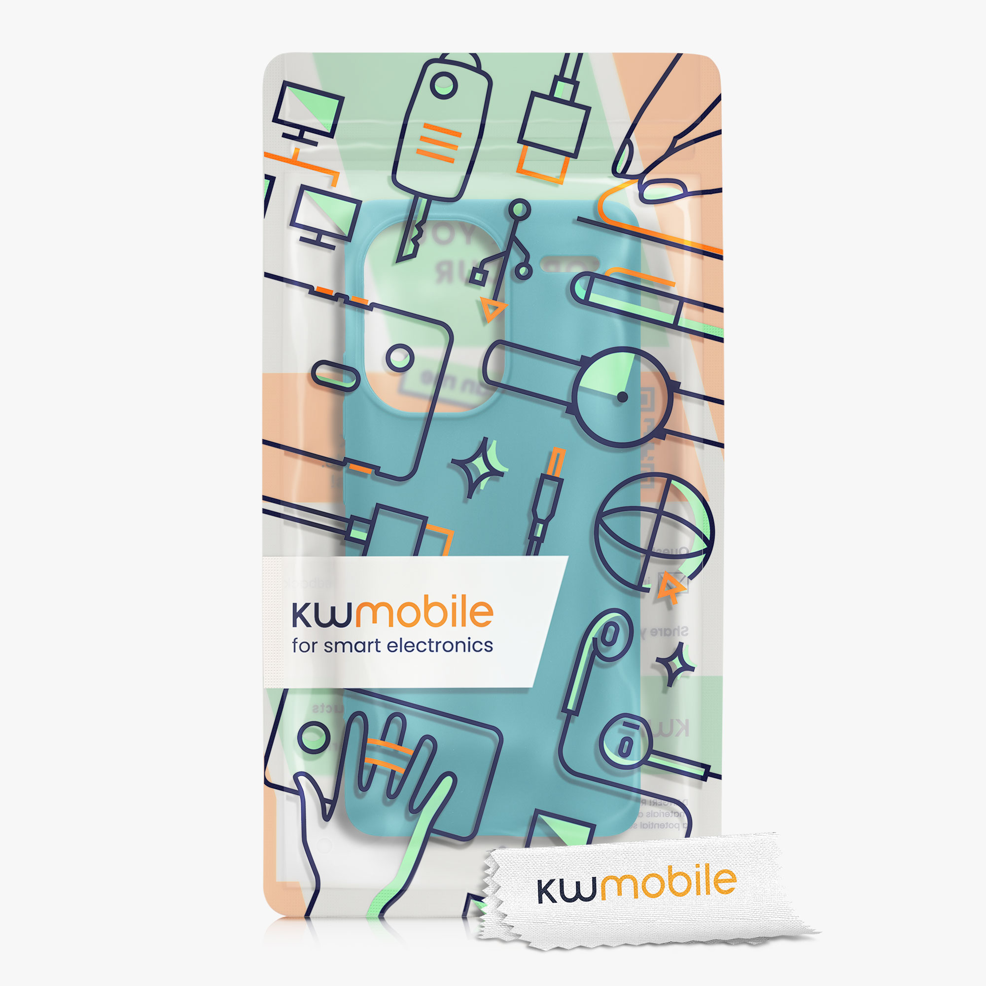 Kryt Xiaomi Redmi Note 13 Pro+ 5G silikonový TPU modrozelená matná kwmobile