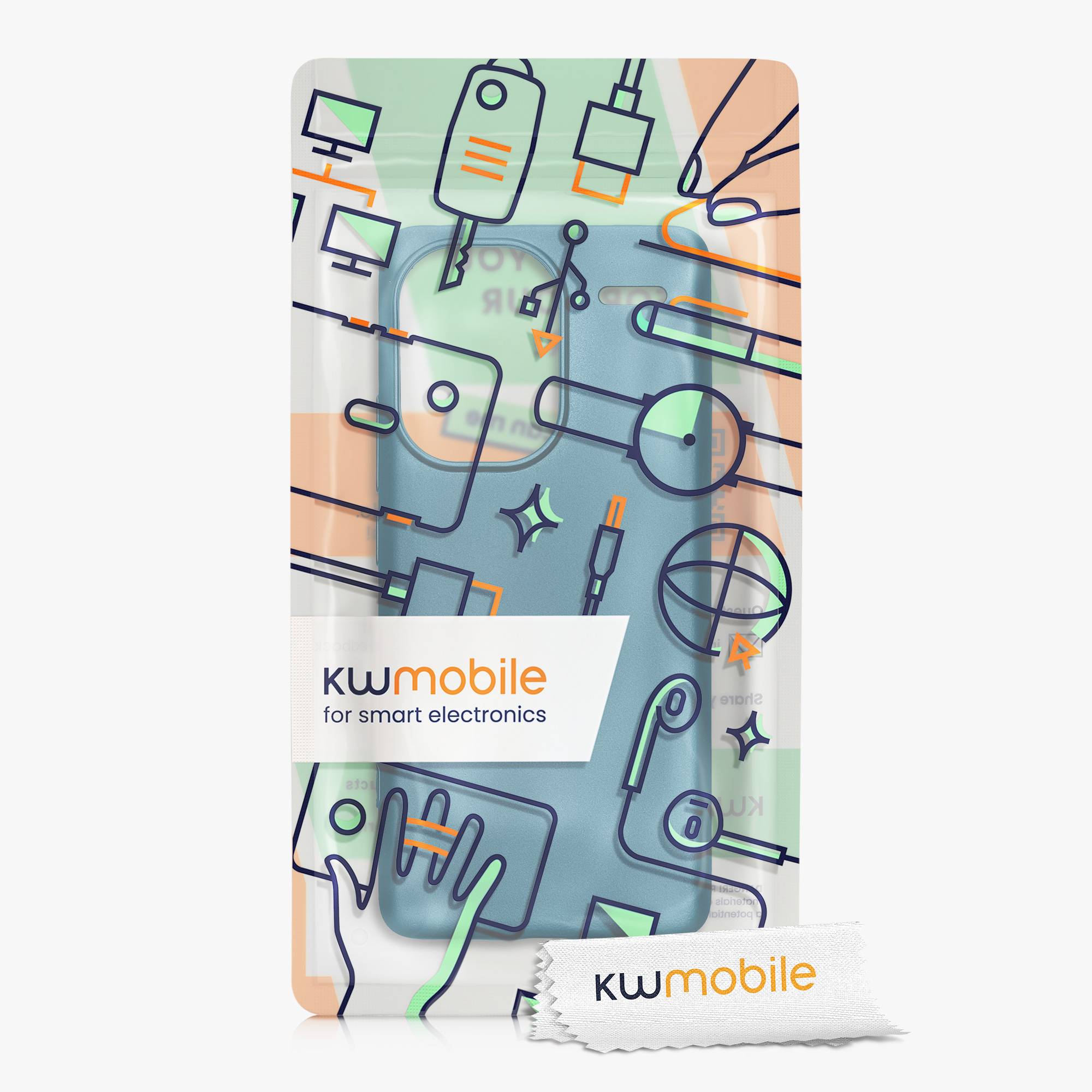 Kryt Xiaomi Redmi Note 13 Pro+ 5G metalický TPU metalická karibská modrá kwmobile