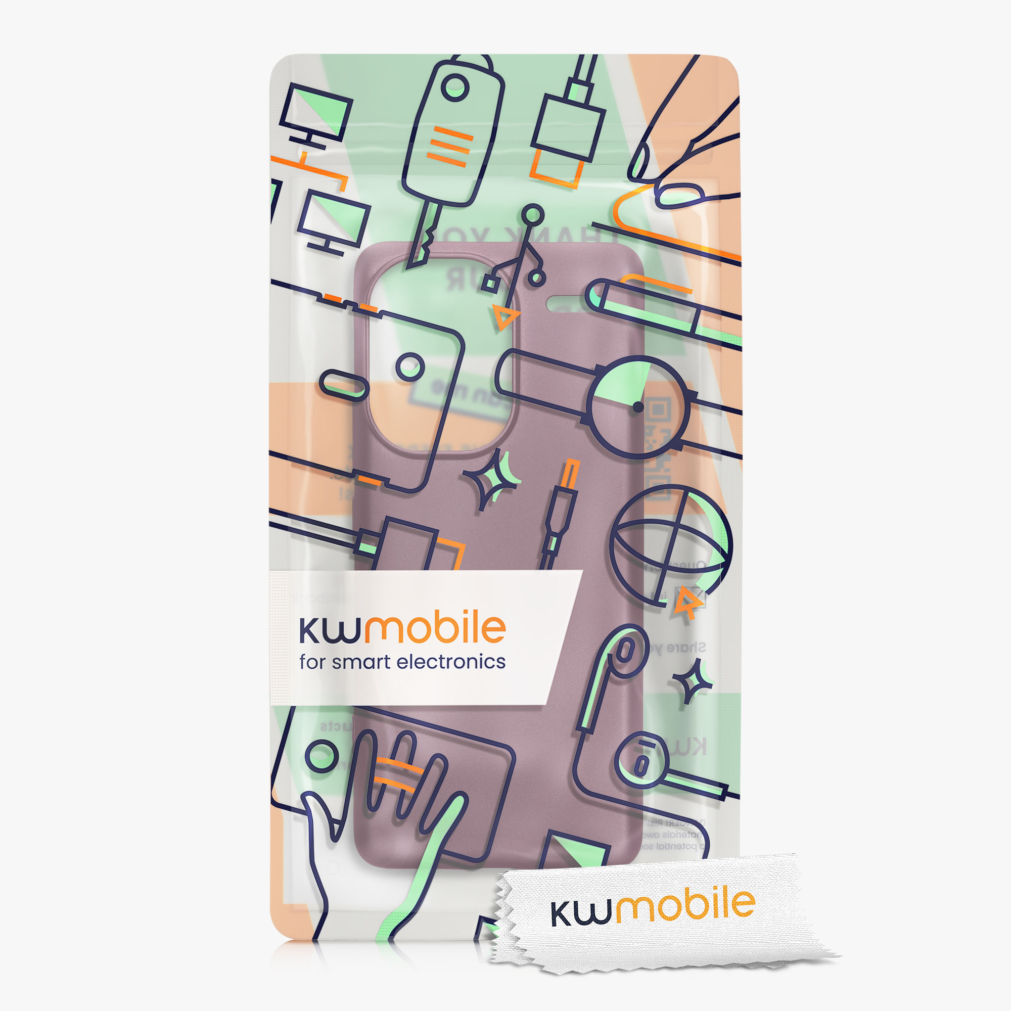 Kryt Xiaomi Redmi Note 13 Pro+ 5G metalický TPU levandulová kwmobile