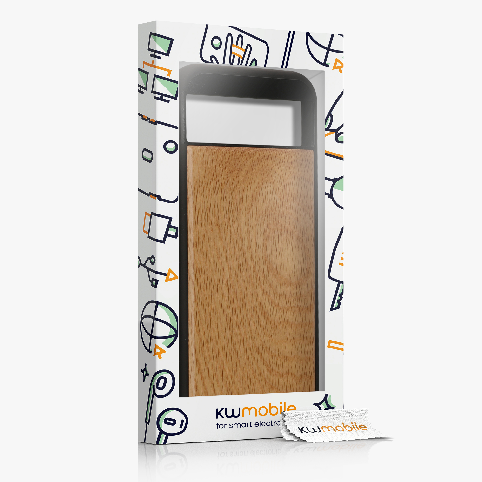 Dřevěný kryt kwmobile pro Google Pixel 8a - Hard Cover in Light Brown / Brown
