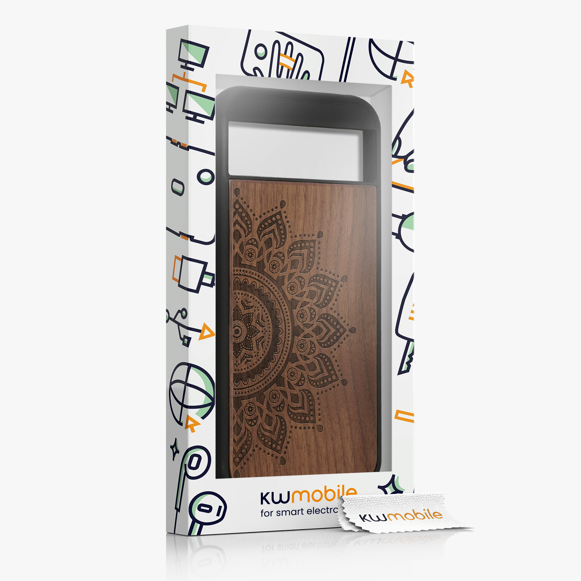 Dřevěný kryt kwmobile pro Google Pixel 8a - Hard Cover in Dark Brown