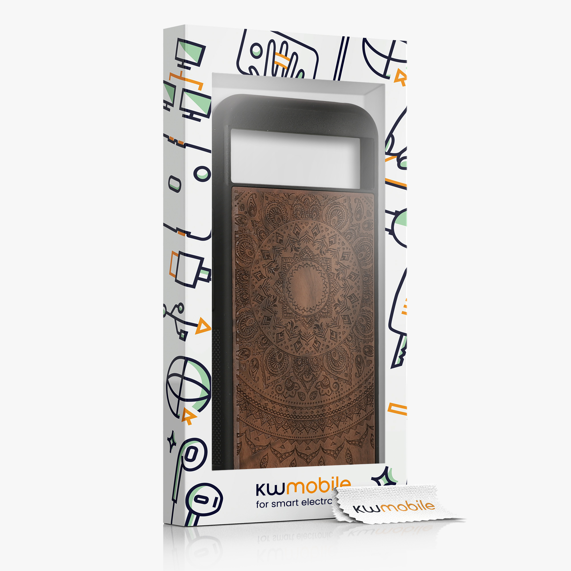 Dřevěný kryt na mobil kwmobile dřevěný pro Google Pixel 8a - tmavě hnědá