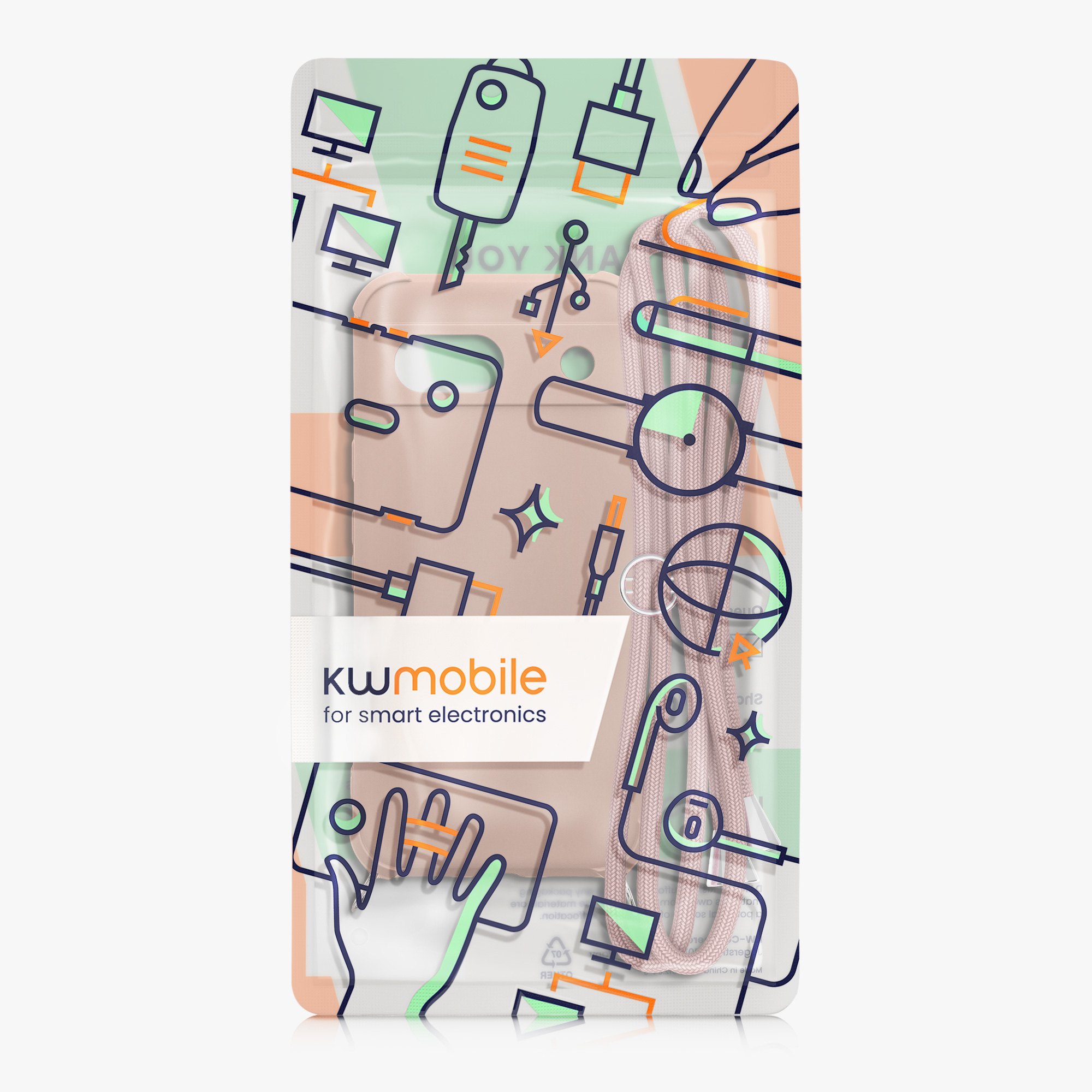 Crossbody kryt kwmobile pro Google Pixel 8a - krémově béžové Coconut Swirl