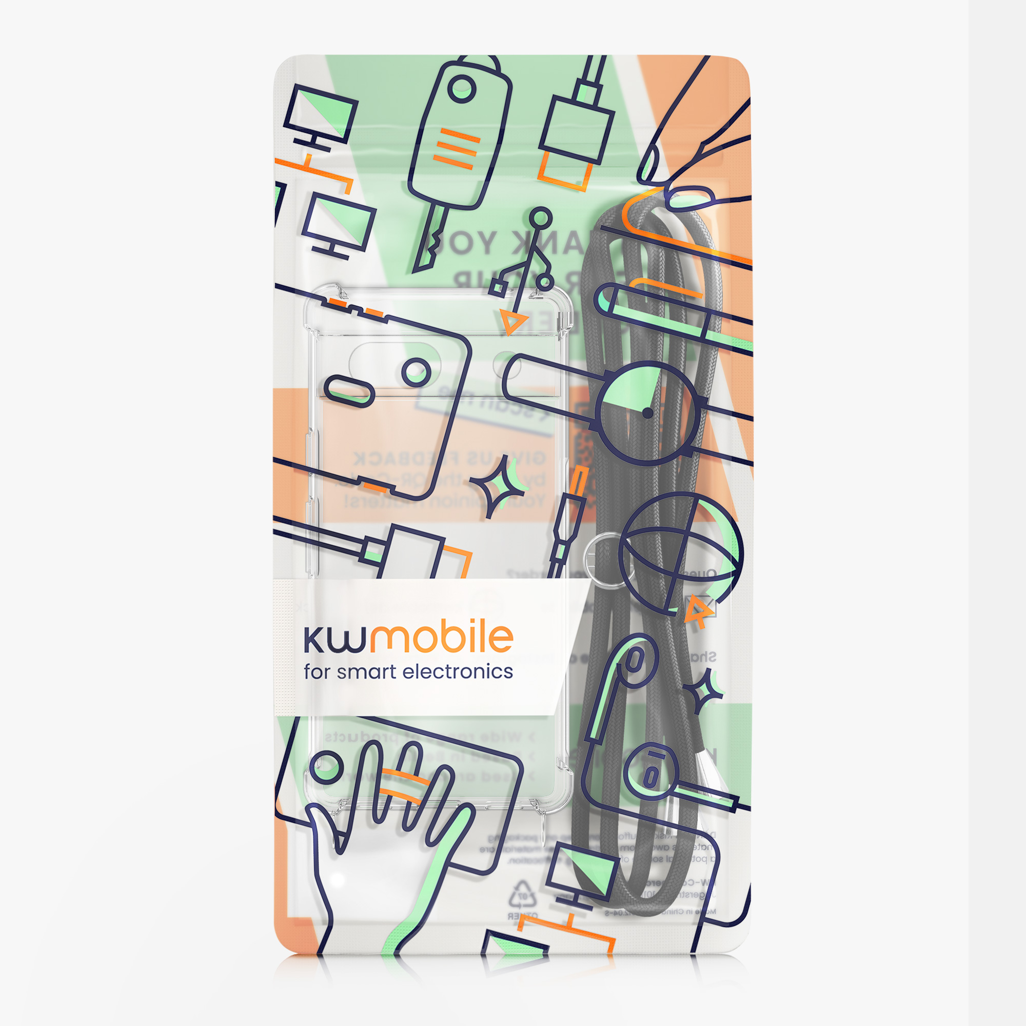 Crossbody kryt kwmobile pro Google Pixel 8a - Transparent / Black
