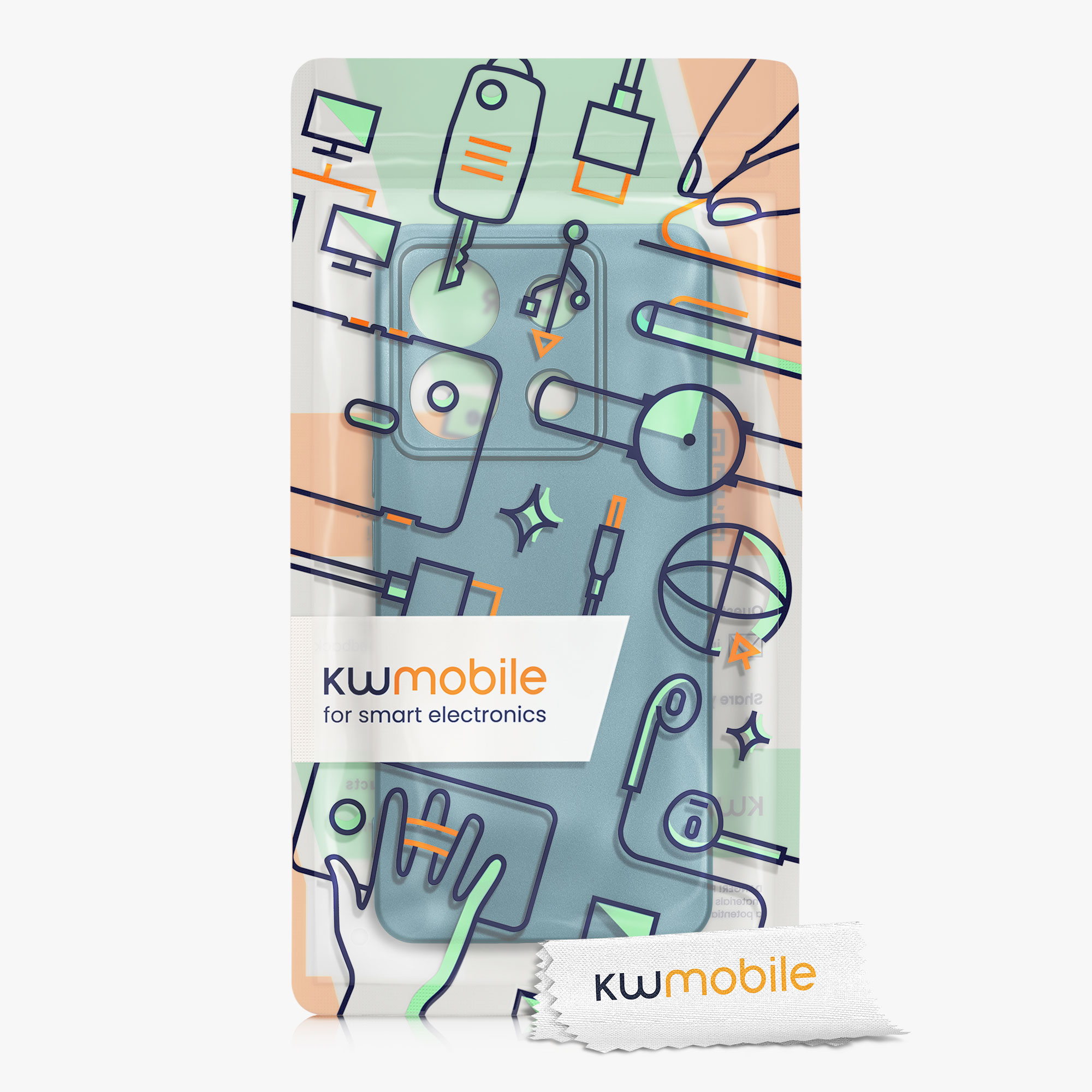 Kryt Xiaomi Redmi Note 13 Pro 5G metalický TPU metalická karibská modrá kwmobile