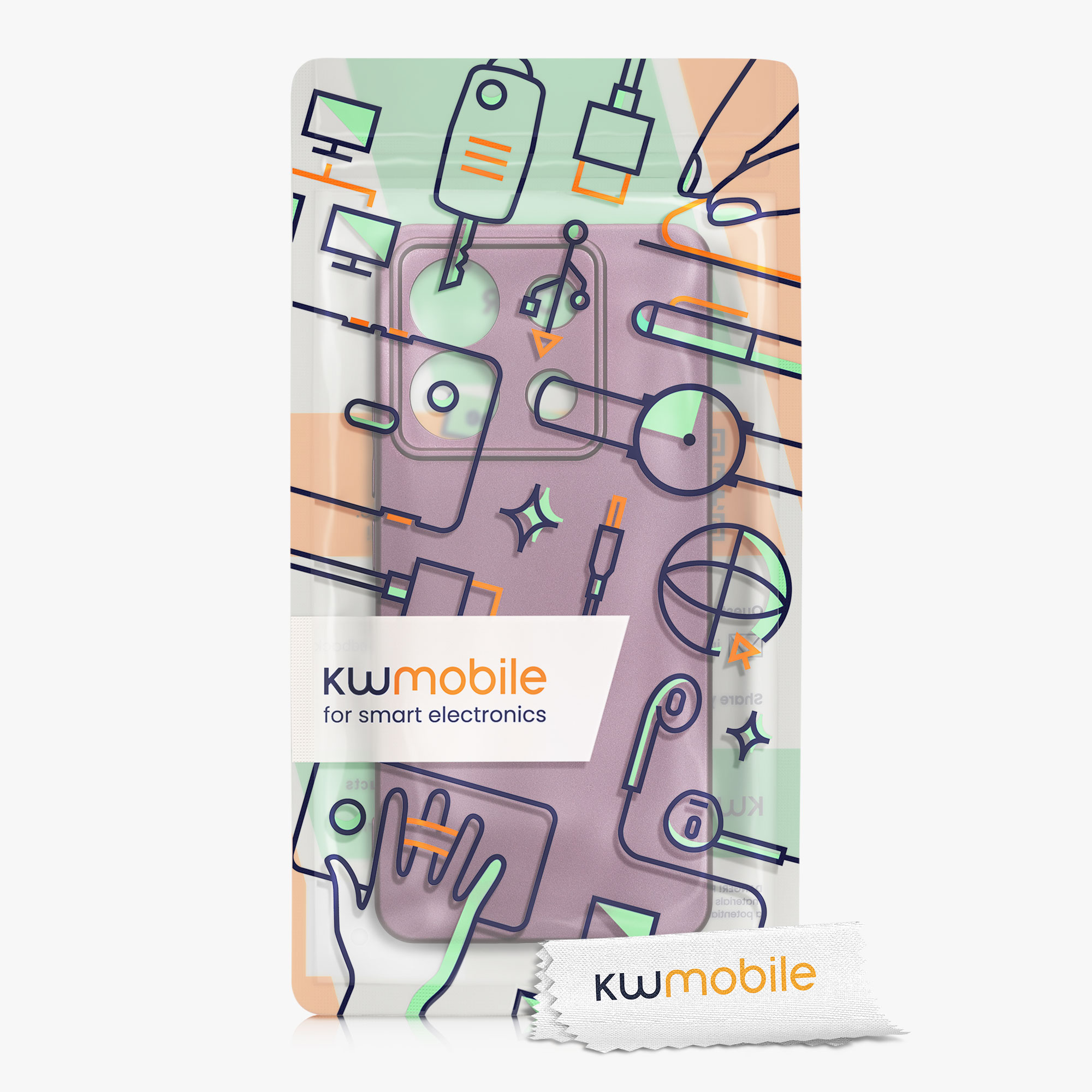 Kryt Xiaomi Redmi Note 13 Pro 5G metalický TPU levandulová kwmobile