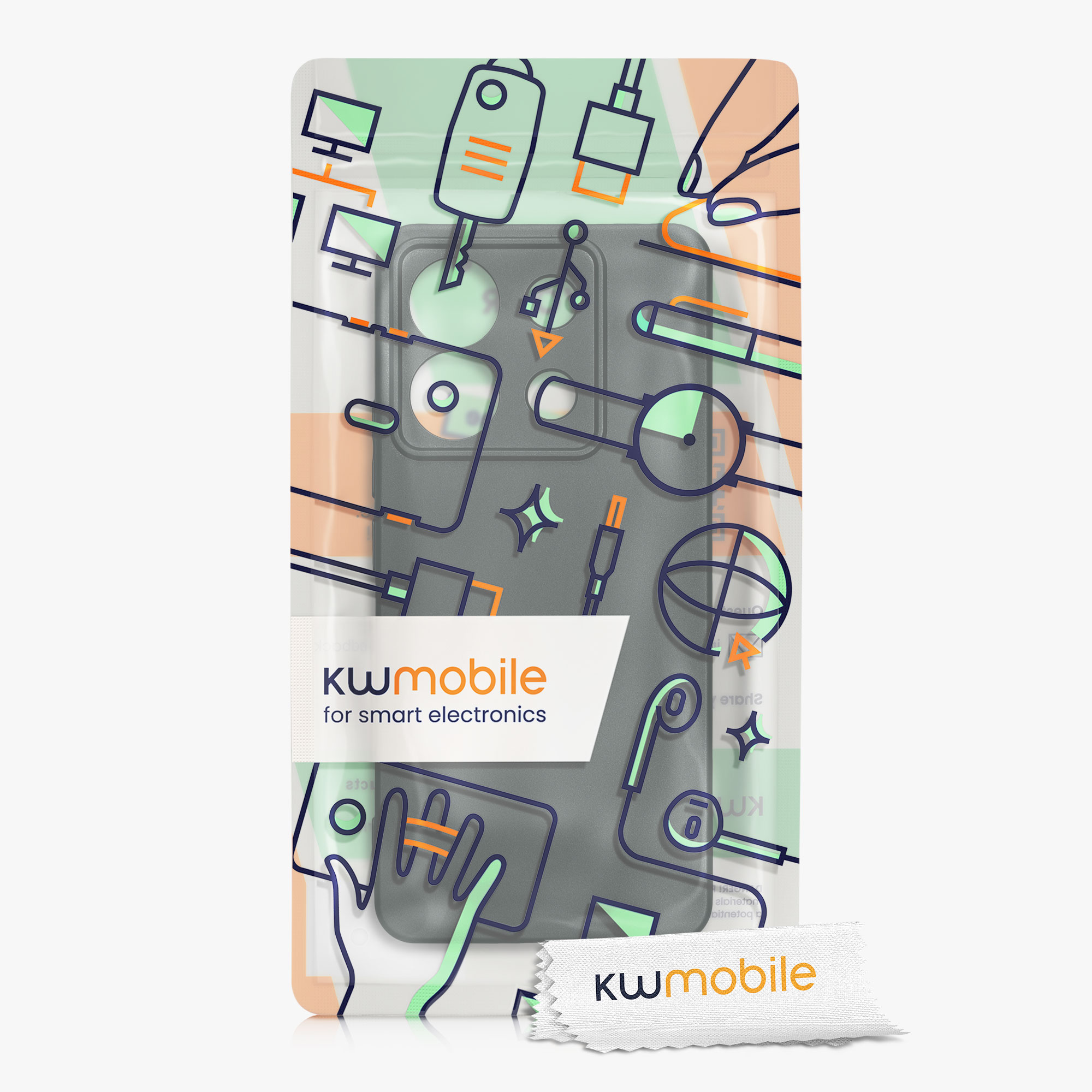 Kryt Xiaomi Redmi Note 13 Pro 5G metalický TPU metalická modrozelená kwmobile