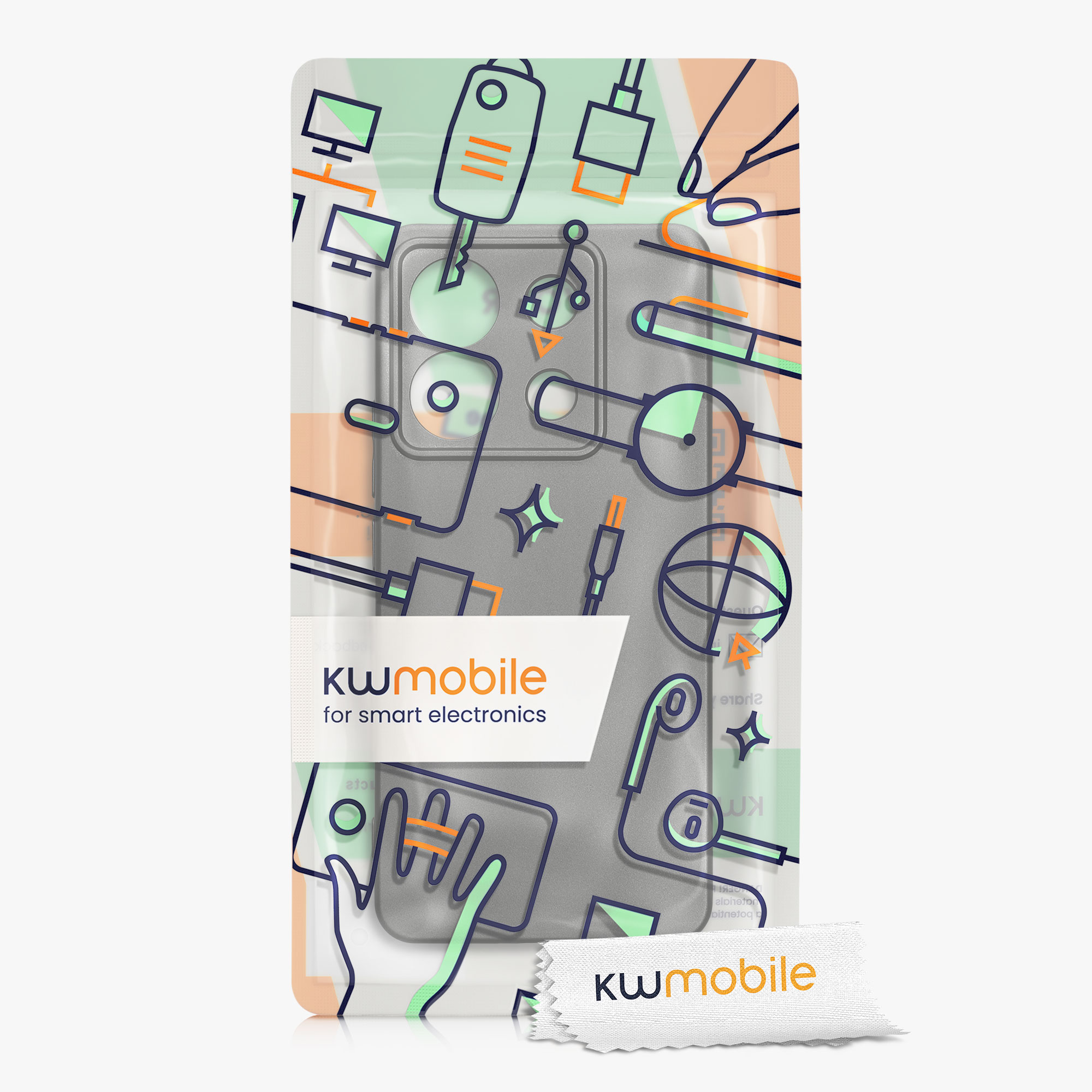 Kryt Xiaomi Redmi Note 13 Pro 5G metalický TPU šedá kwmobile