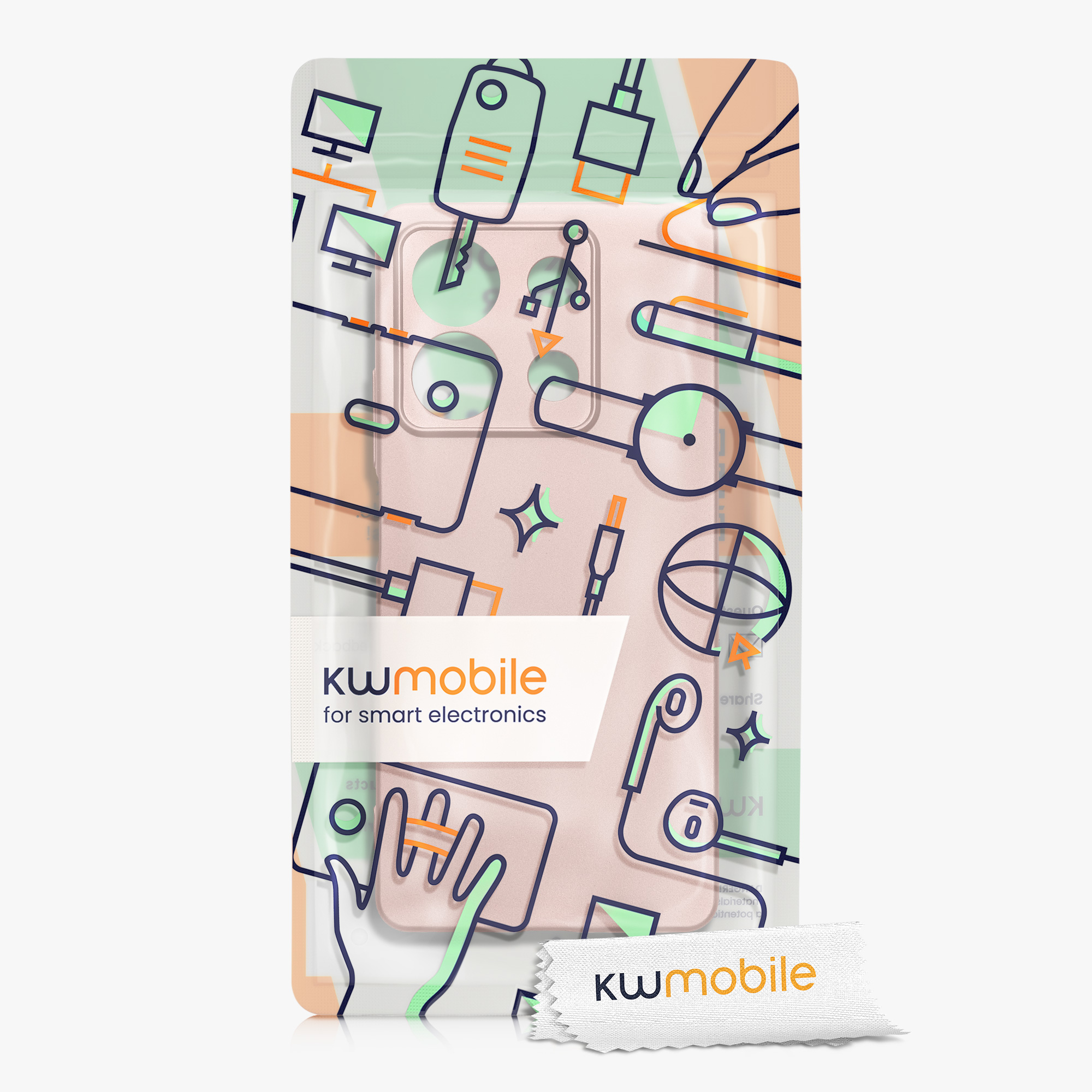 Kryt Xiaomi Redmi Note 13 5G metalický TPU metalická růžovo-zlatá kwmobile