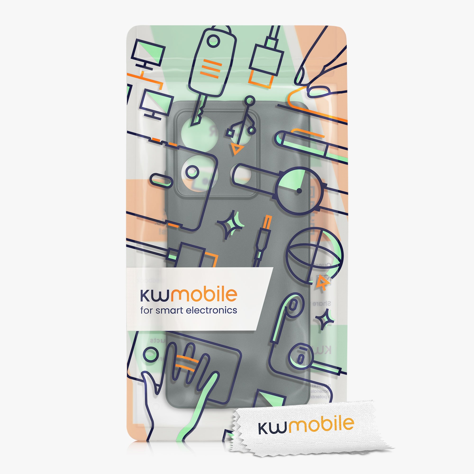 Kryt Xiaomi Redmi Note 13 5G metalický TPU metalická modrozelená kwmobile