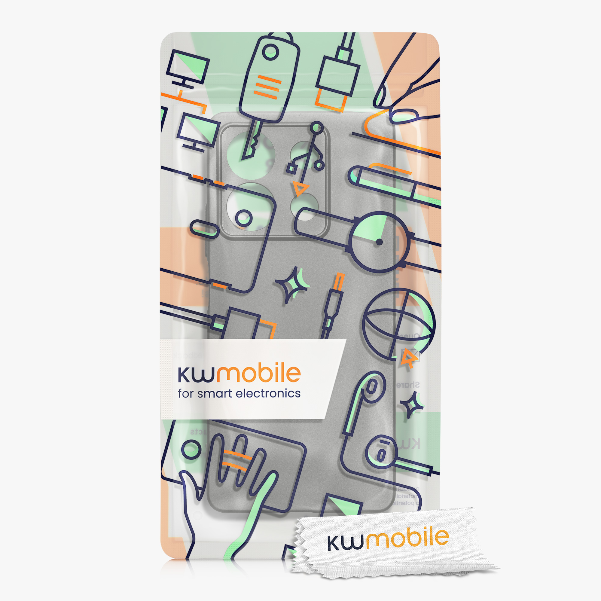 Kryt Xiaomi Redmi Note 13 5G metalický TPU šedá kwmobile