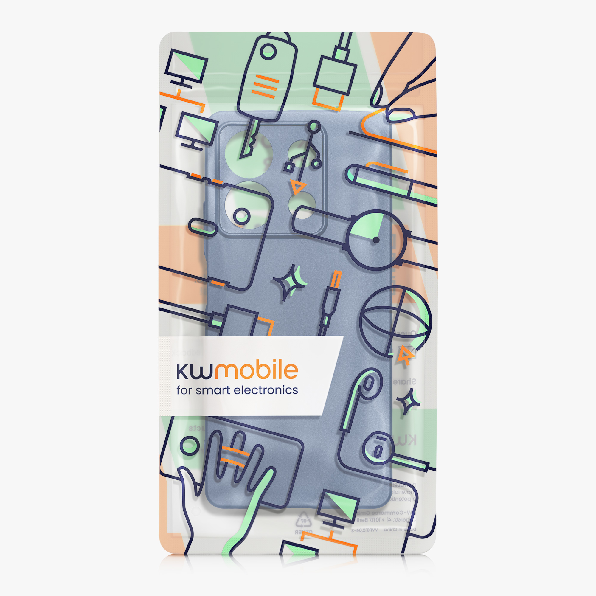 Kryt Xiaomi Redmi Note 13 5G metalický TPU modrá kwmobile