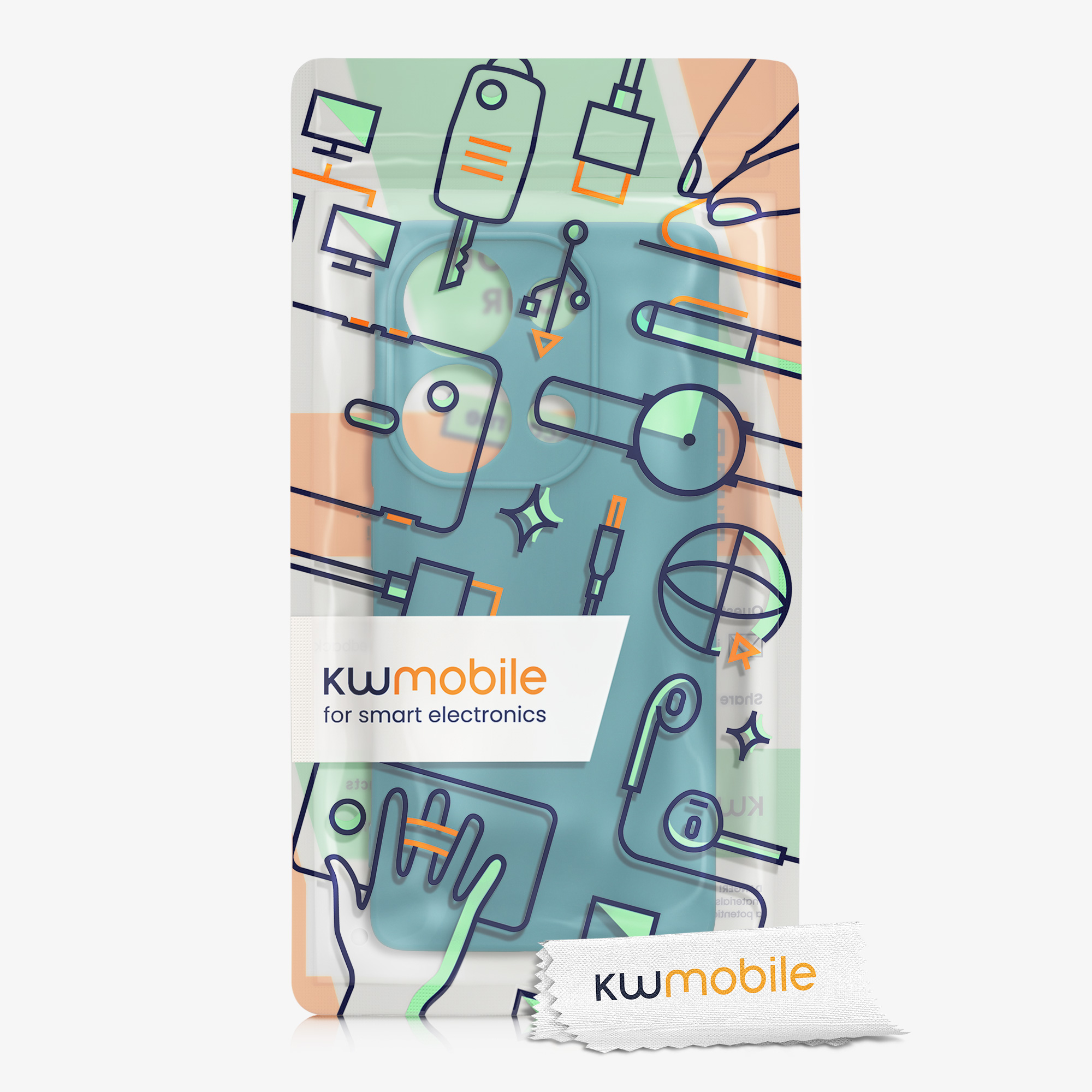 Kryt Xiaomi Redmi Note 13 Pro 4G silikonový TPU modrozelená matná kwmobile