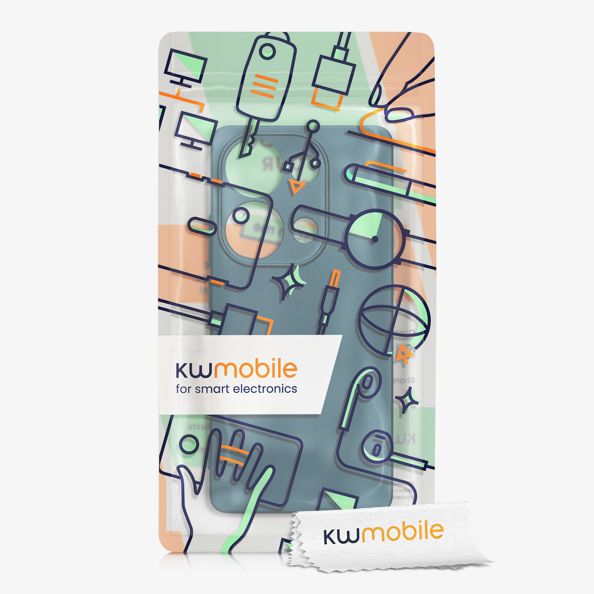 Kryt Xiaomi Redmi Note 13 Pro 4G metalický TPU metalická karibská modrá kwmobile