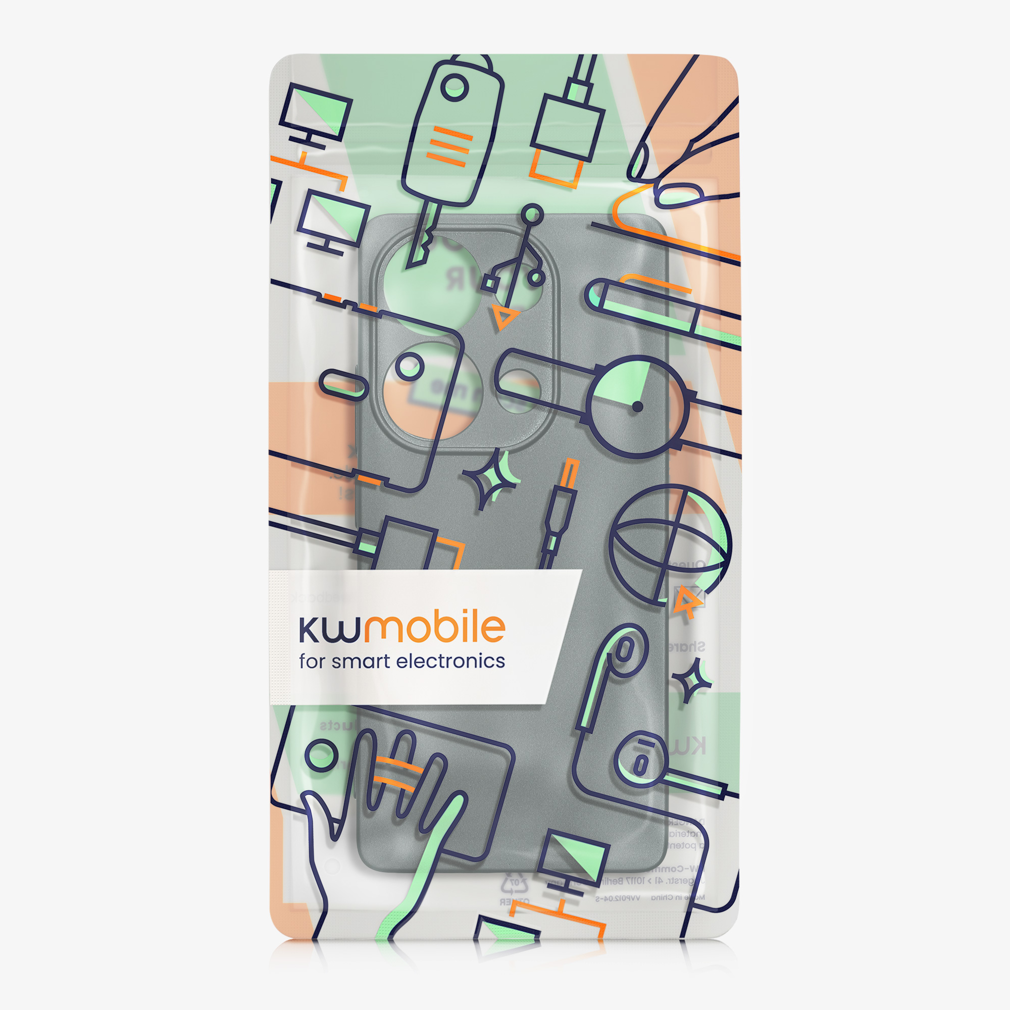 Kryt Xiaomi Redmi Note 13 Pro 4G metalický TPU metalická modrozelená kwmobile