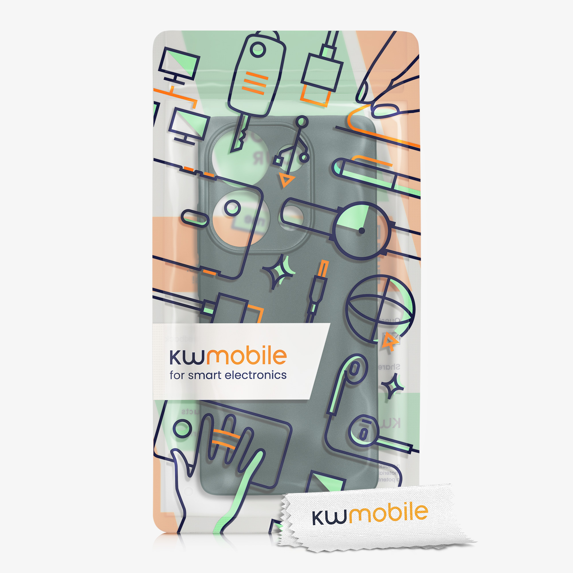 Kryt Xiaomi Poco M6 Pro (4G) metalický TPU metalická modrozelená kwmobile