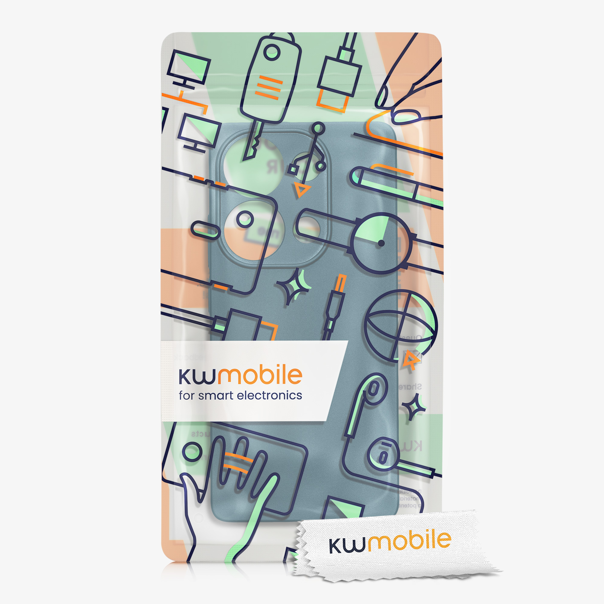 Kryt Xiaomi Poco M6 Pro (4G) metalický TPU metalická karibská modrá kwmobile