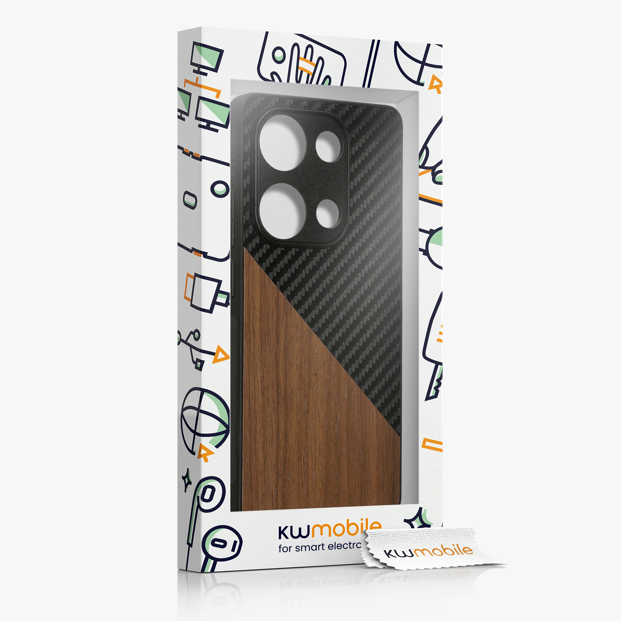Kryt Xiaomi Redmi Note 13 Pro 4G silikonový TPU tmavě hnědá/černá kwmobile