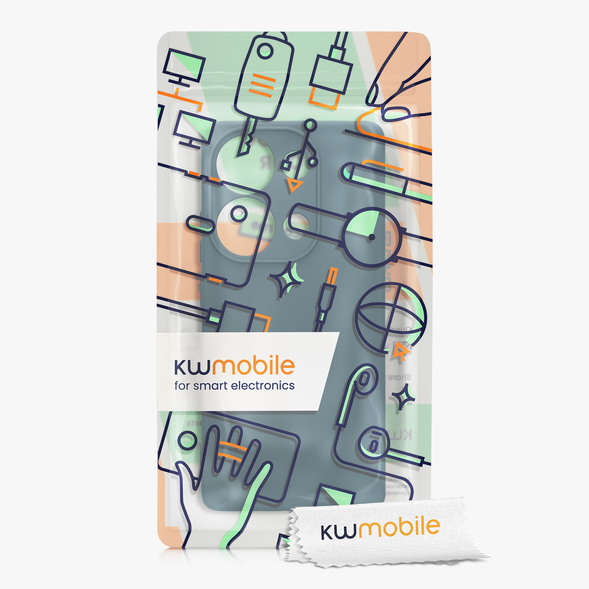 Kryt Xiaomi Redmi Note 13 Pro 4G silikonový TPU modrozelená matná kwmobile