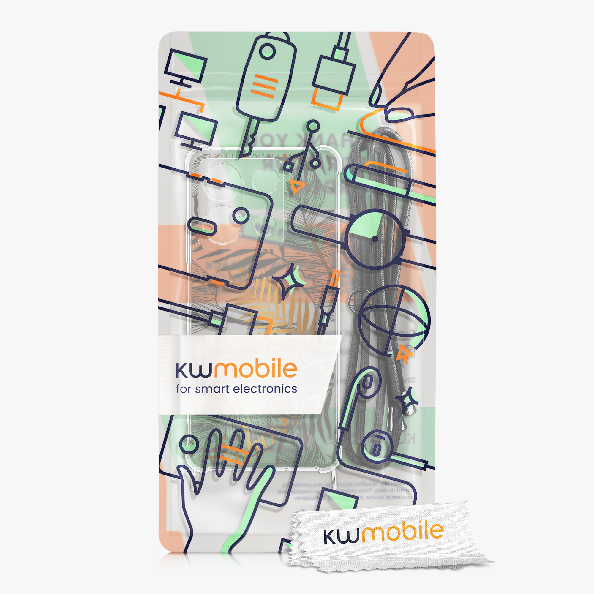 Kryt Xiaomi Redmi Note 13 5G crossbody popruh průhledná kwmobile