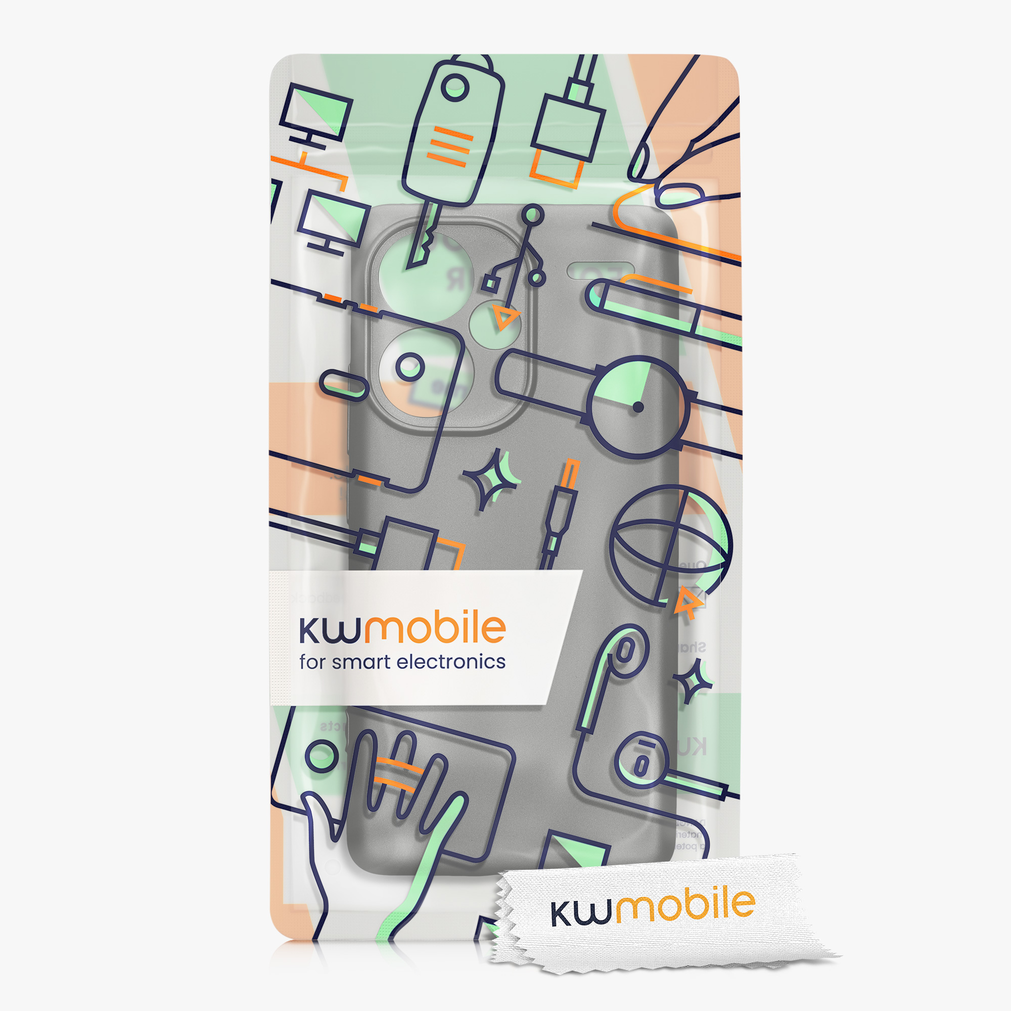 Kryt Xiaomi Redmi Note 13 Pro+ 5G metalický TPU šedá kwmobile