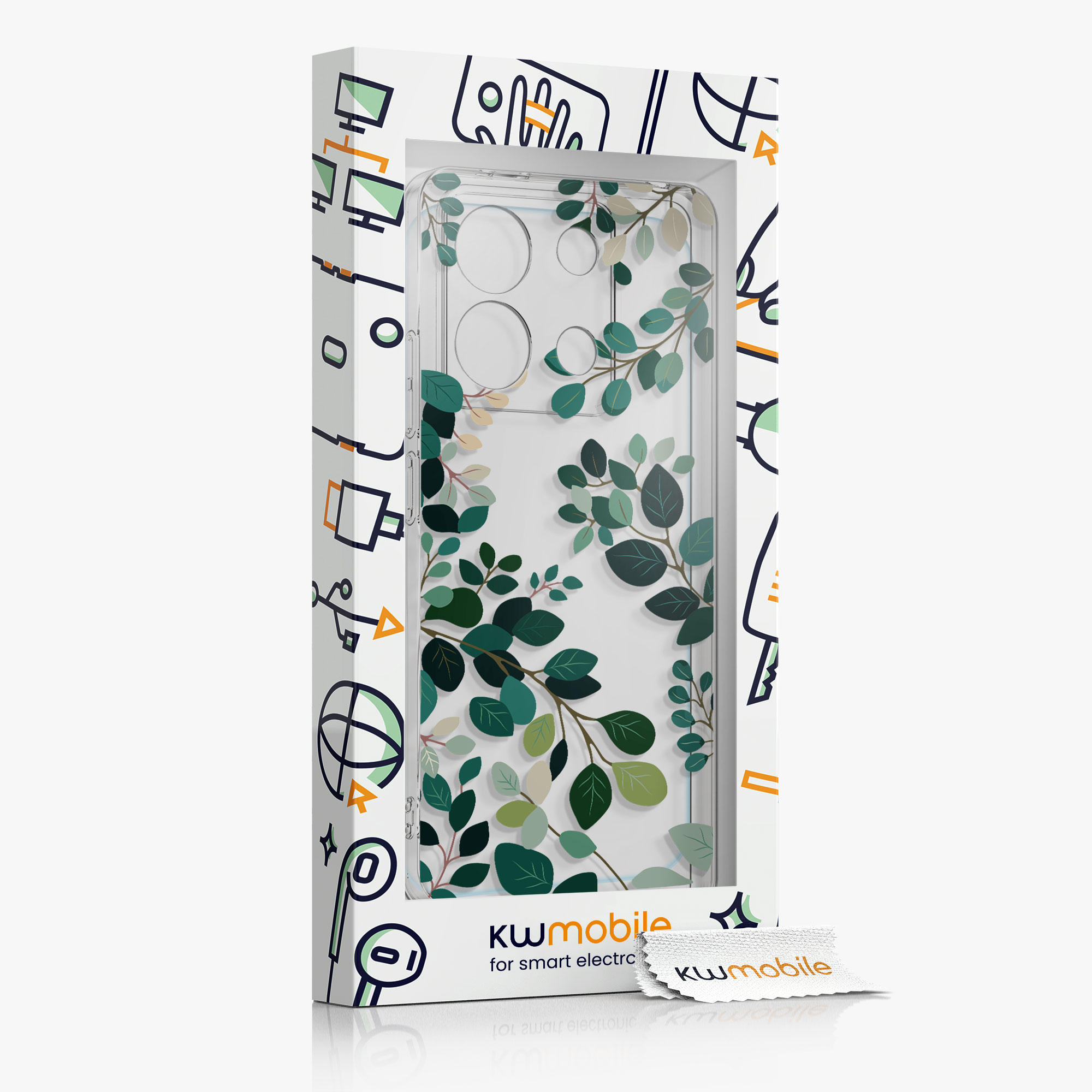 Průhledný kryt Xiaomi Redmi Note 13 5G sada ochranné sklo kwmobile