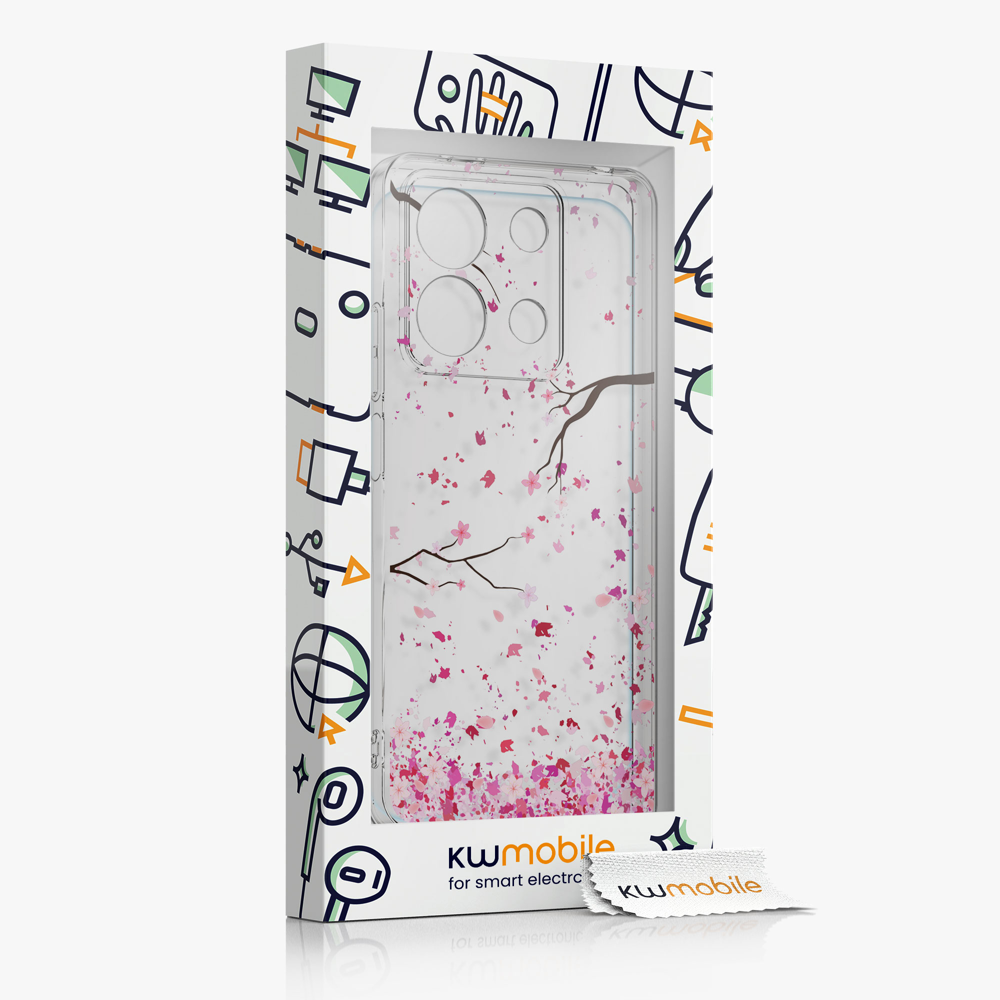 Průhledný kryt Xiaomi Redmi Note 13 5G sada ochranné sklo kwmobile