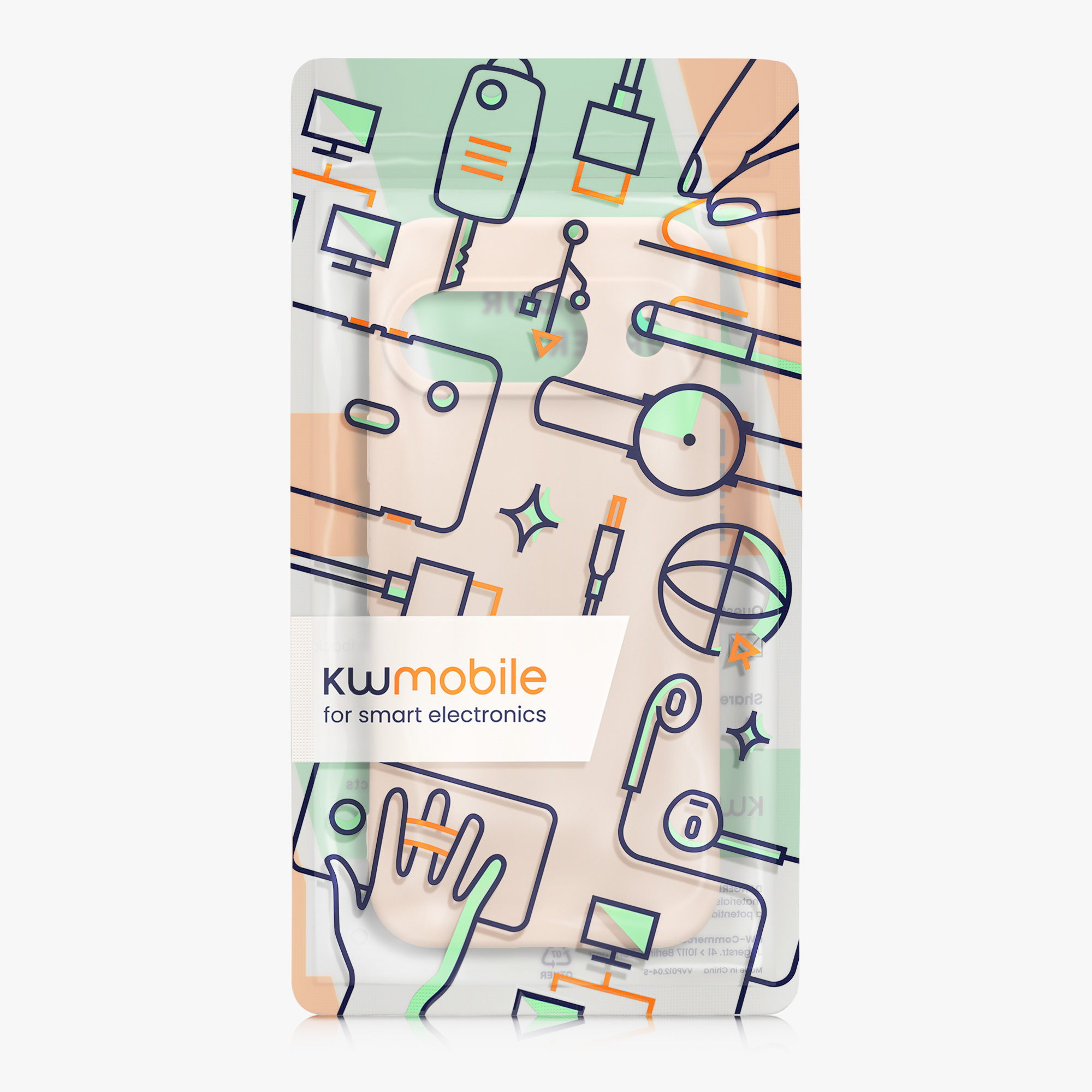 Kryt na mobil kwmobile pro Google Pixel 9 - krémová Coconut Swirl
