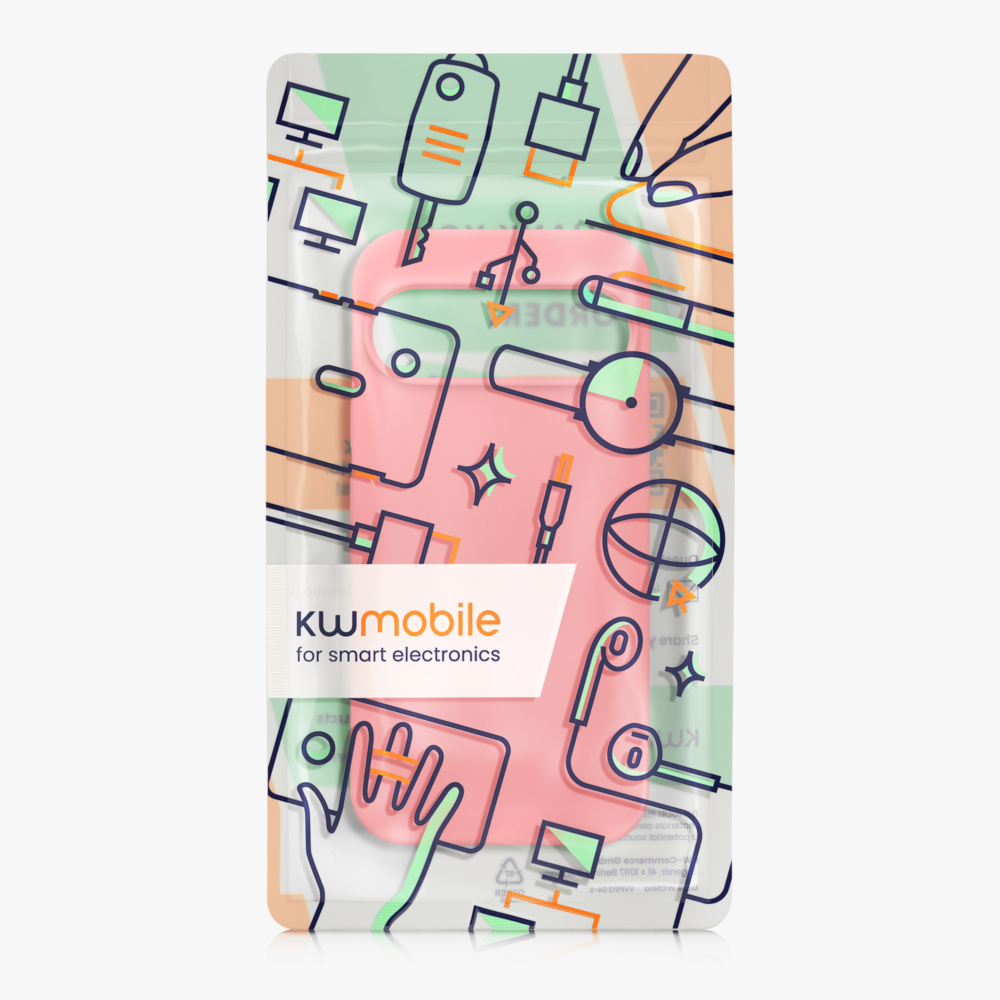 Kryt na mobil kwmobile pro Google Pixel 9 Pro / Google Pixel 9 - Wireless Charging Pastel Coral