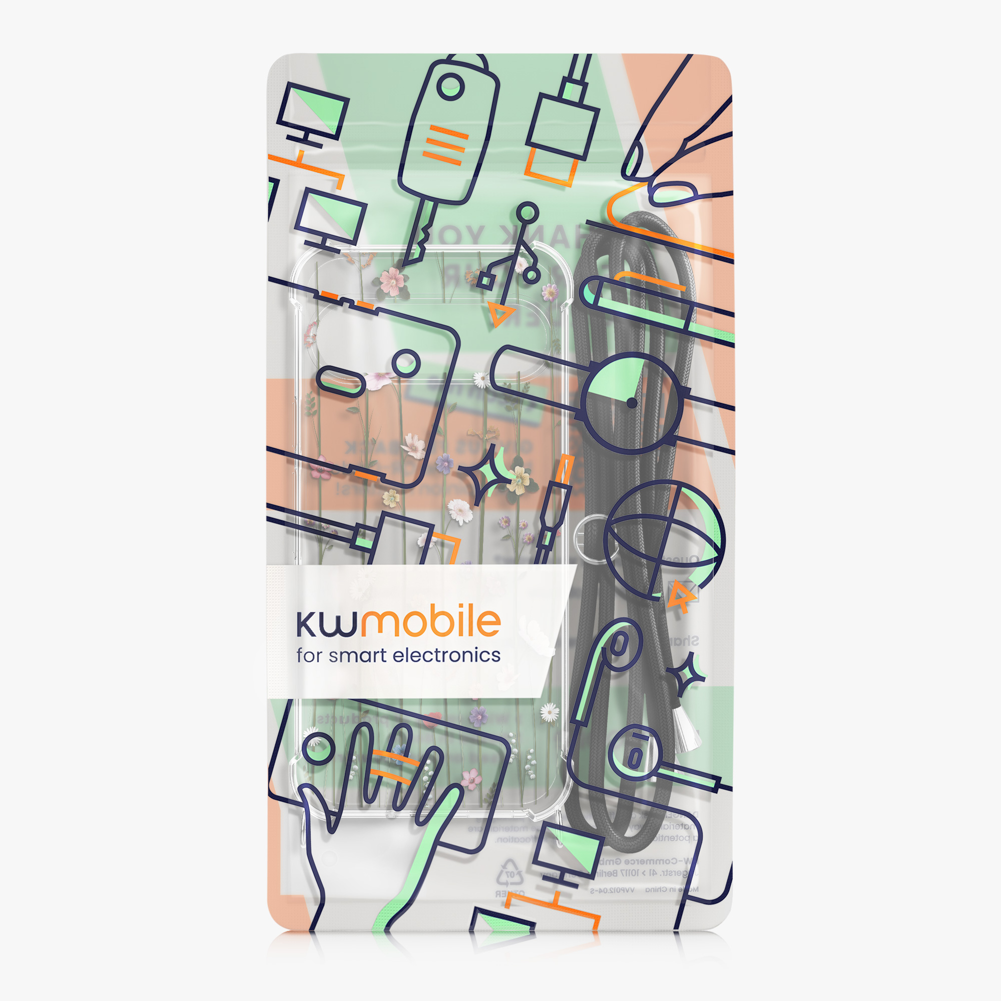 Crossbody kryt na mobil kwmobile Crossbody Case pro Google Pixel 9 / Pixel 9 Pro - transparentní