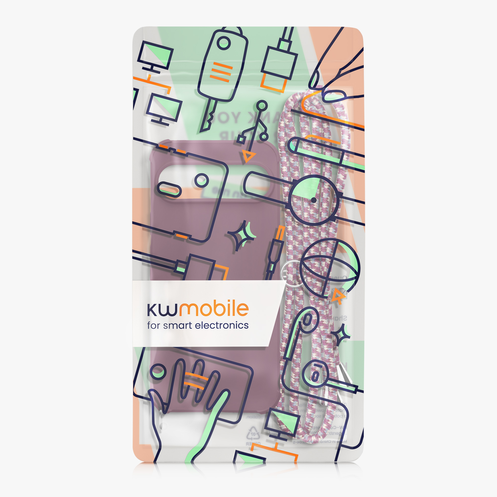 Crossbody kryt na mobil kwmobile Crossbody Case pro Google Pixel 9 / Pixel 9 Pro - vínově fialová