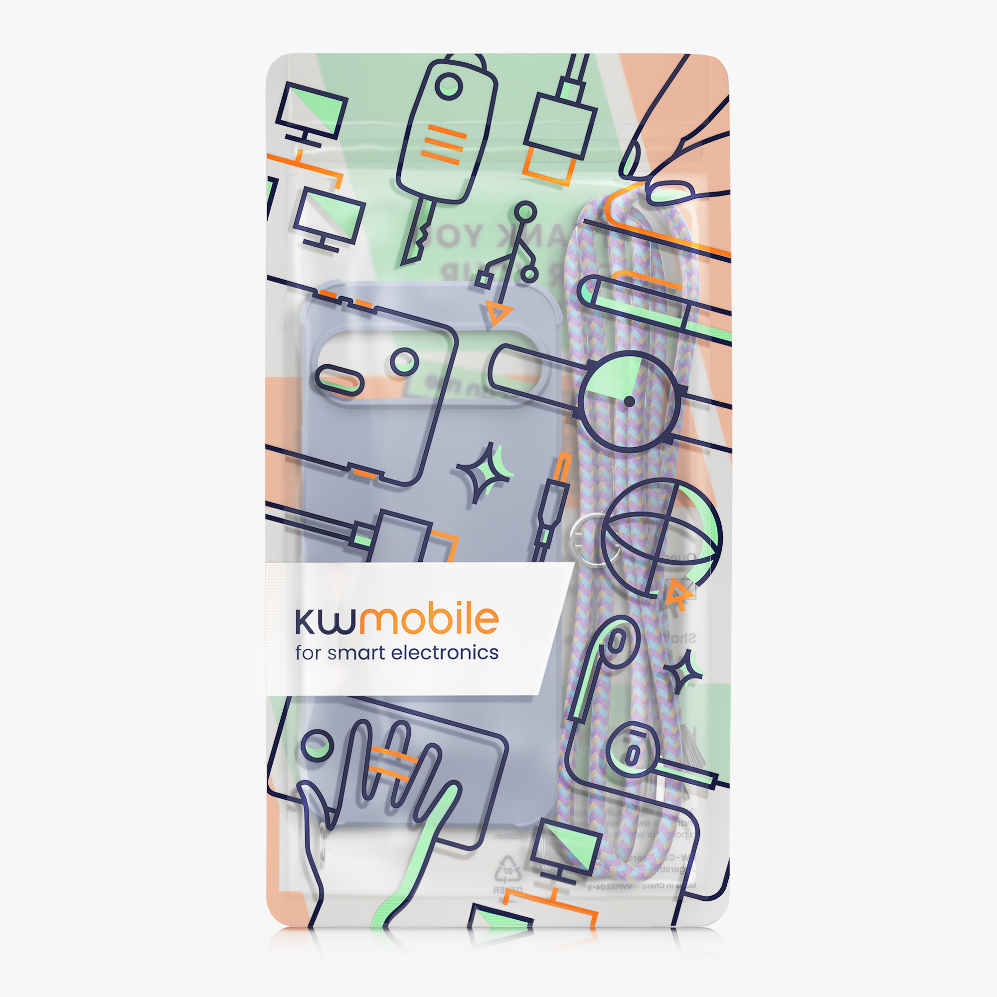 Crossbody kryt na mobil kwmobile Crossbody Case pro Google Pixel 9 / Pixel 9 Pro - levandulová