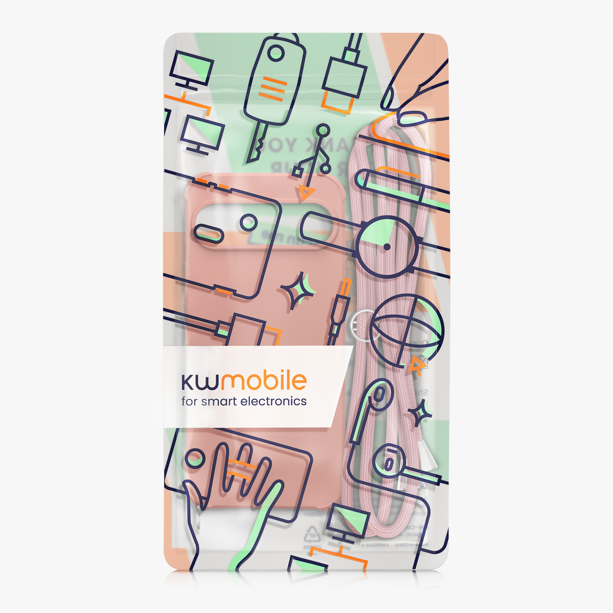 Crossbody kryt na mobil kwmobile Crossbody Case pro Google Pixel 9 / Pixel 9 Pro - Mother Of Pearl