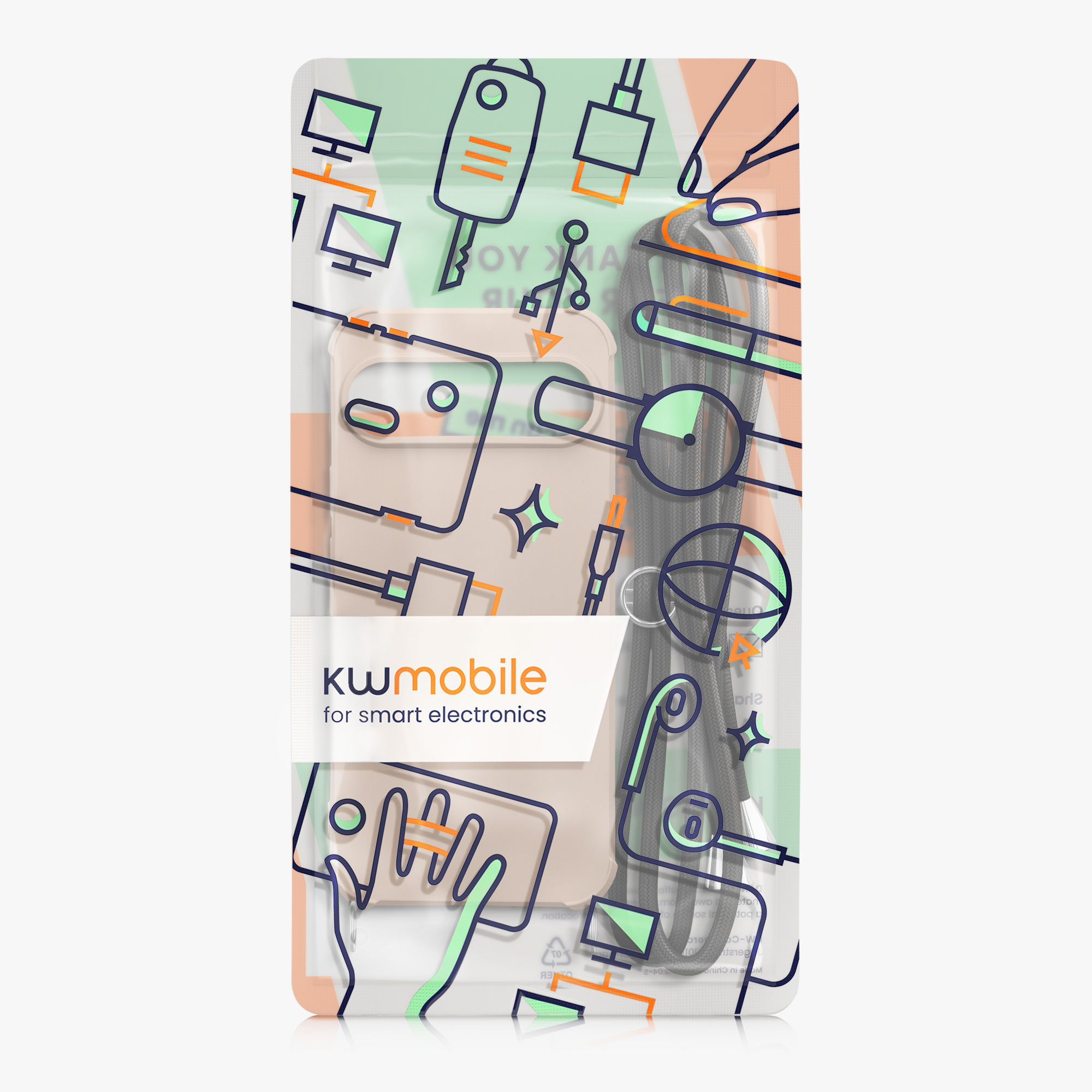 Crossbody kryt kwmobile pro Google Pixel 9 Pro XL - krémová