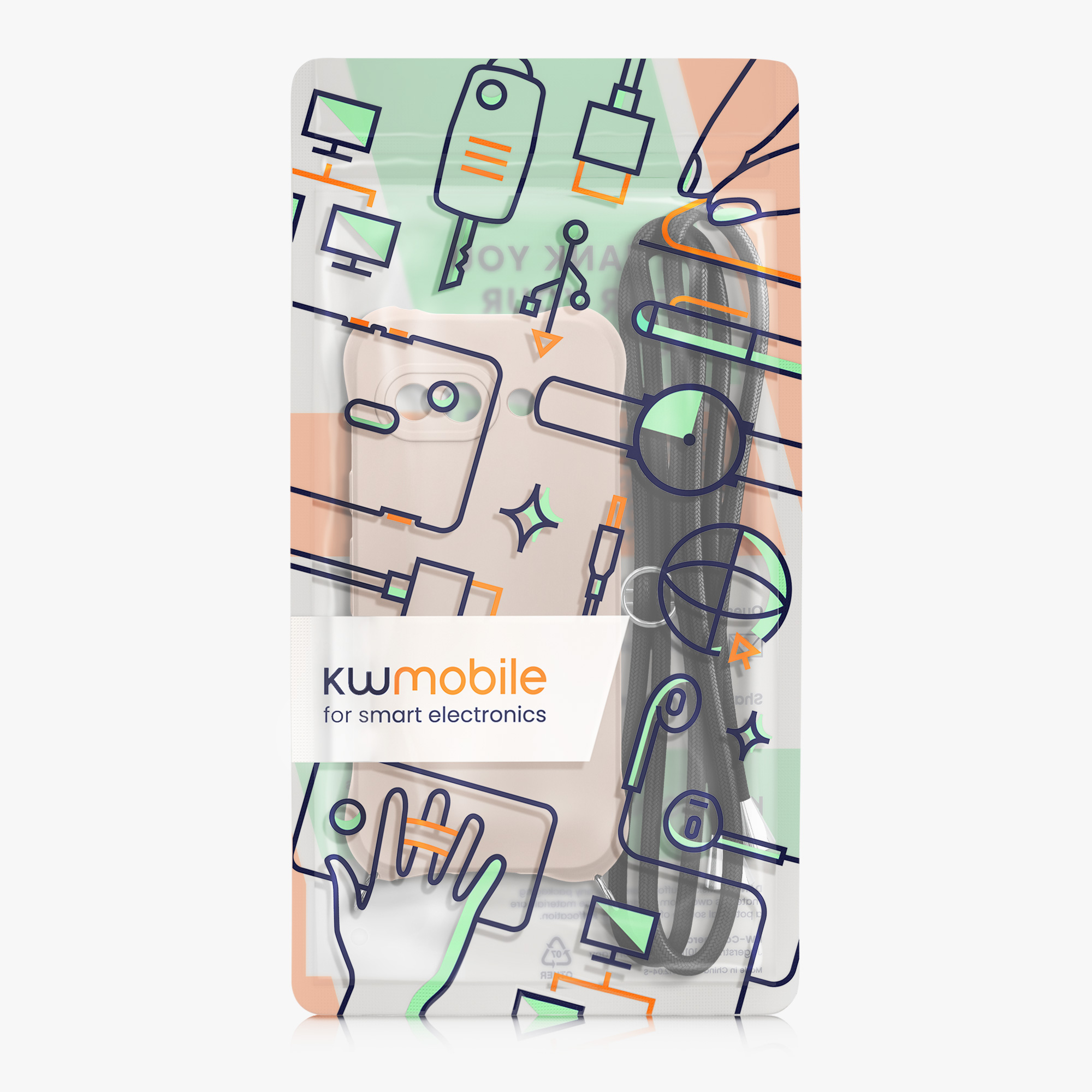 Crossbody kryt kwmobile pro Google Pixel 9a - krémová