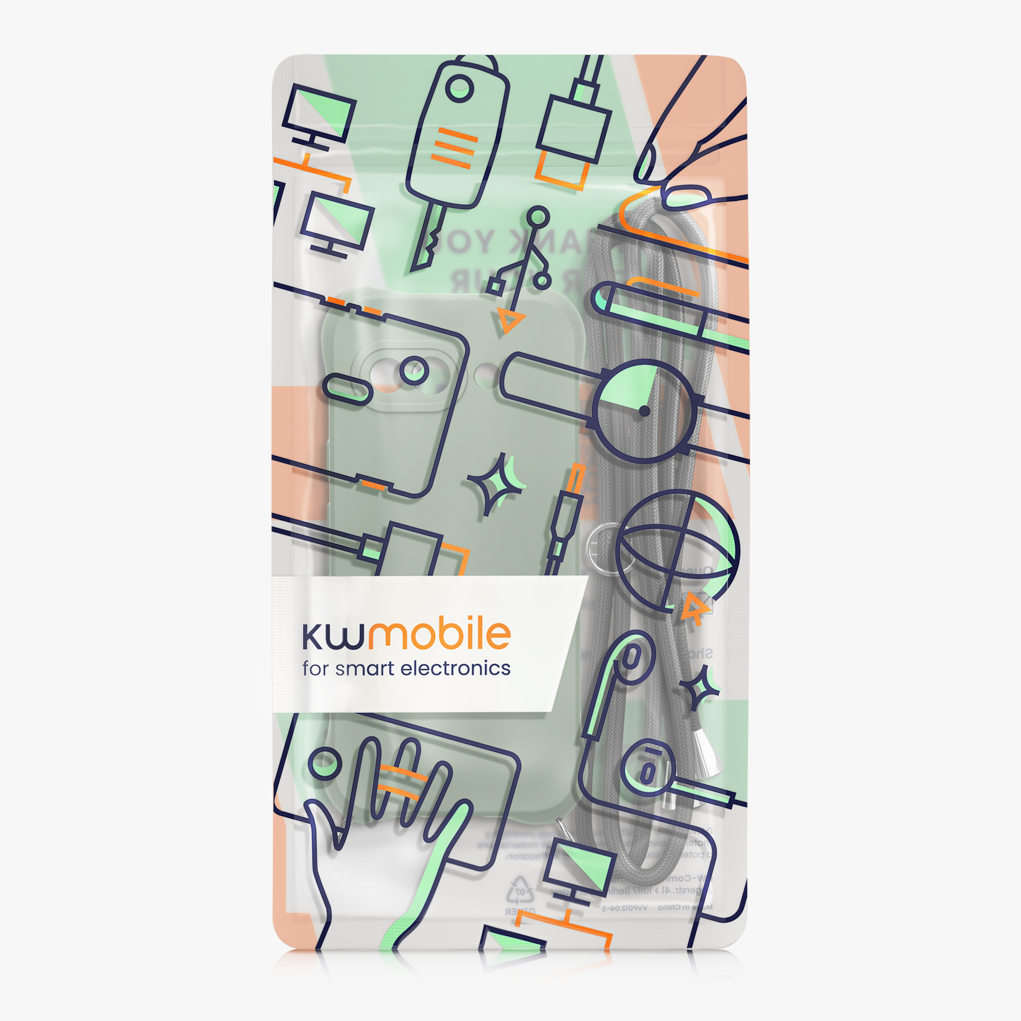 Crossbody kryt kwmobile pro Google Pixel 9a - šedozelená