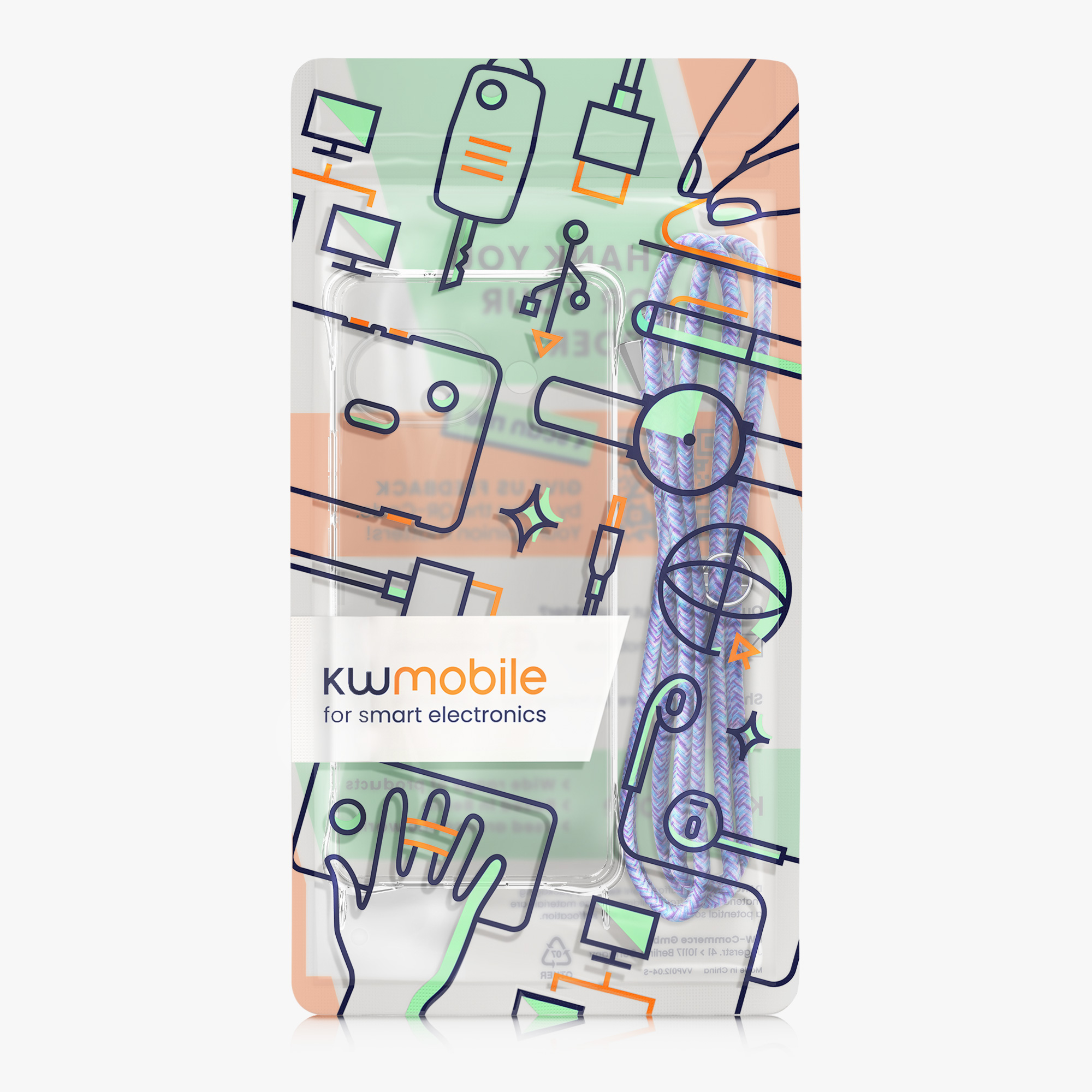 Crossbody kryt kwmobile pro Google Pixel 9a - levandulová / fialová / světle modrá
