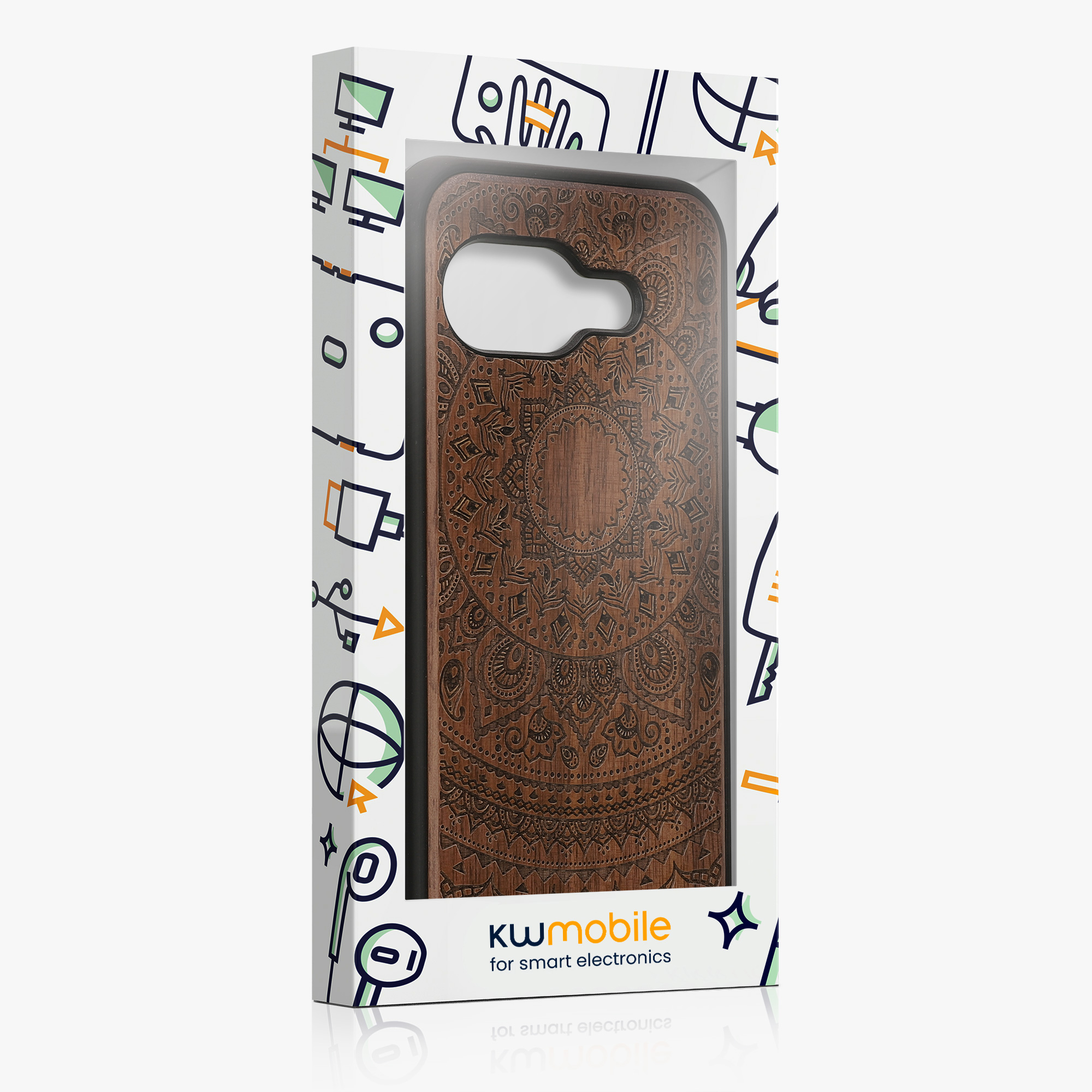 Dřevěný kryt kwmobile pro Google Pixel 9a - tmavě hnědá
