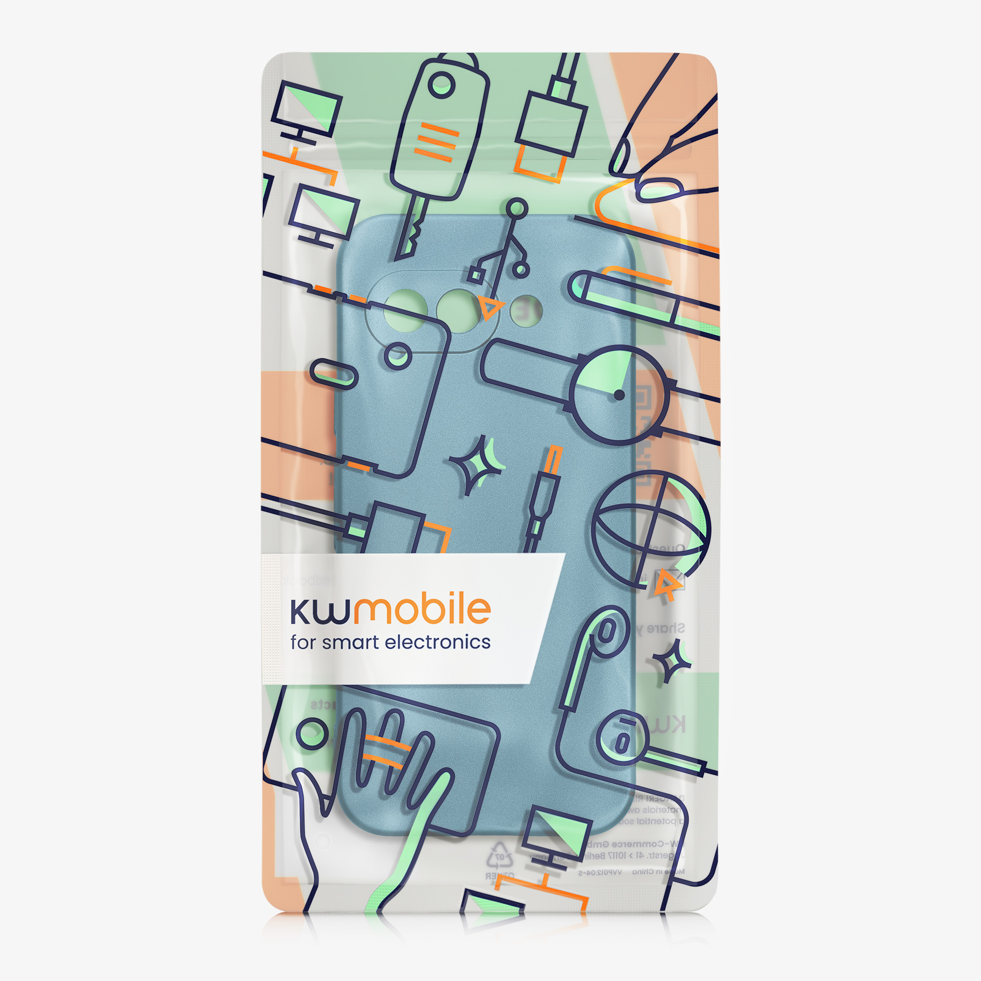 Silikonový kryt kwmobile pro Google Pixel 9a - metalická karibská modrá