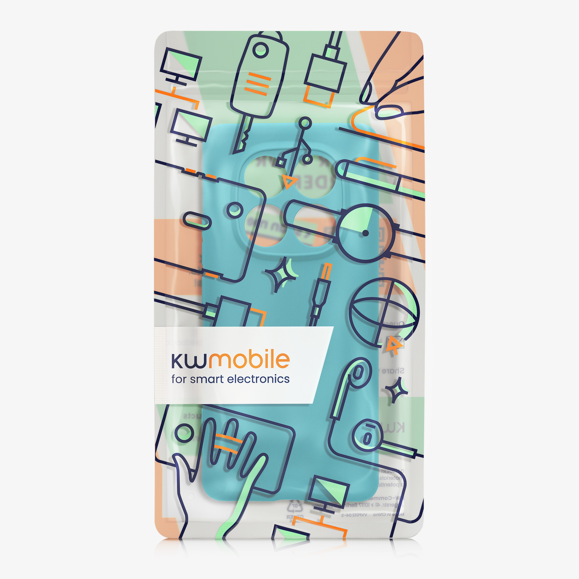 Kryt Xiaomi Redmi Note 14 Pro 5G silikonový TPU modrozelená matná kwmobile